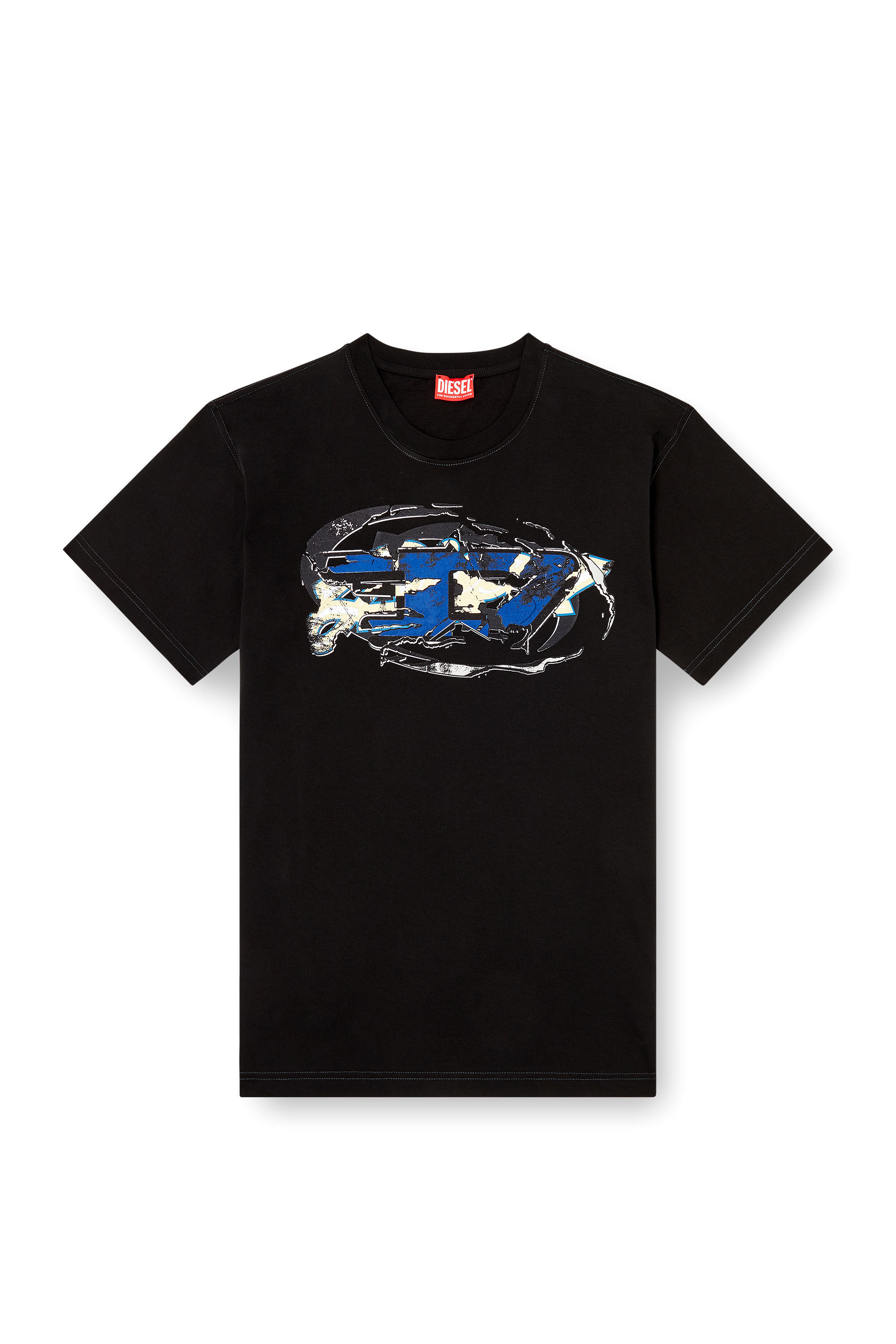 Diesel - T-NORM-T11, T-shirt avec logo Oval D Homme in Noir - 2