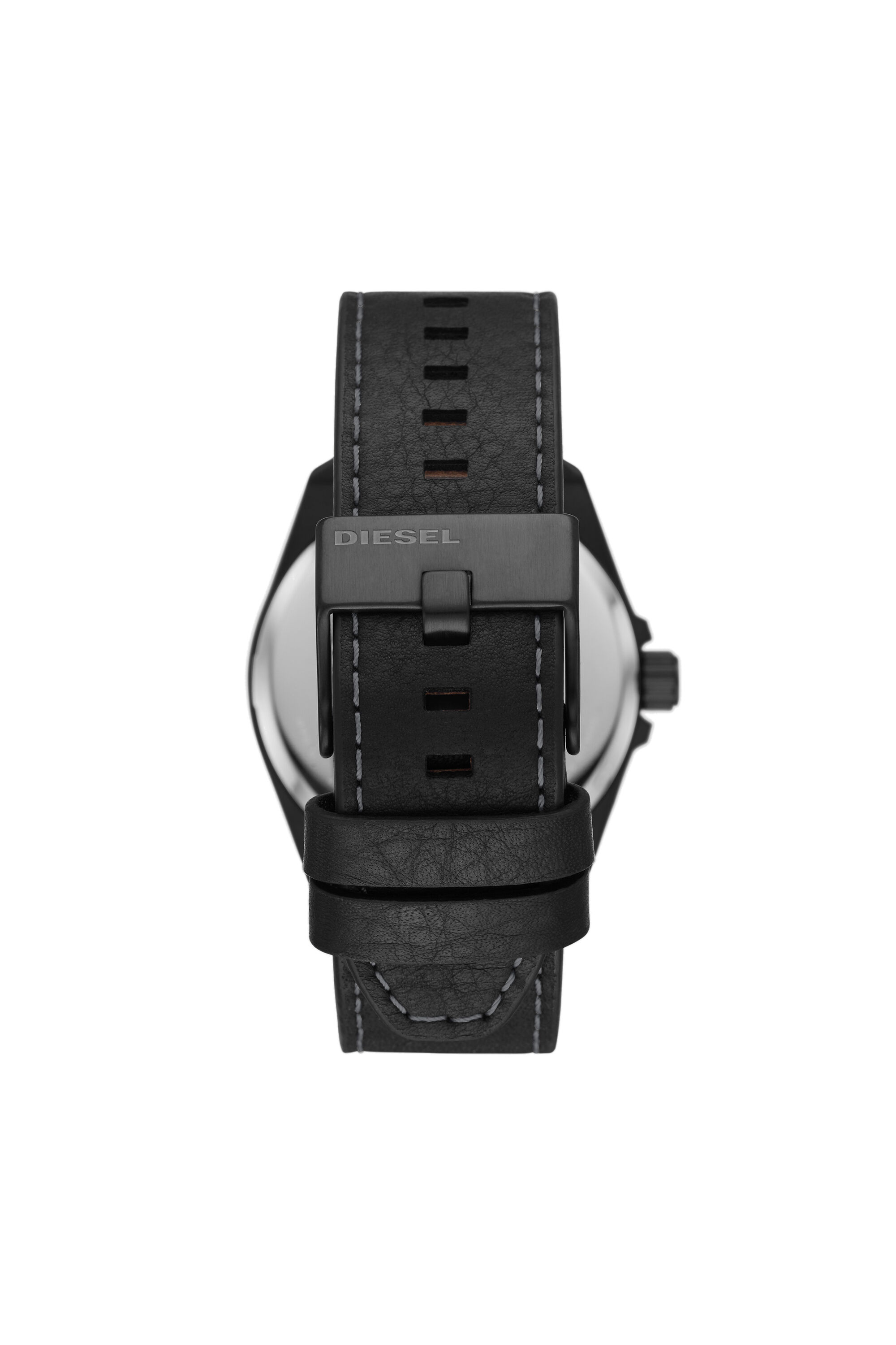 Diesel - DZ1945, Male's MS9 three-hand date black leather watch in Black - 2