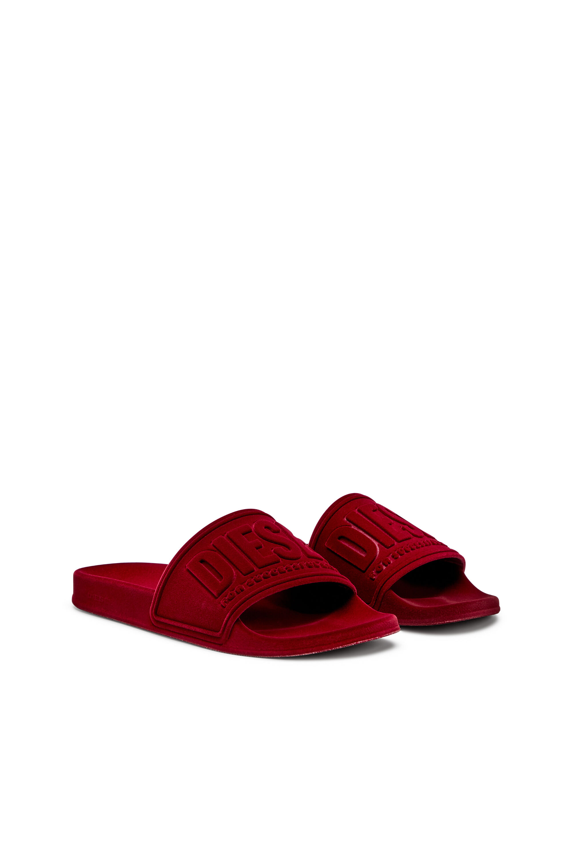 Diesel - SA-MAYEMI CC W, Female's Sa-Mayemi-Pool slides with velvety flocking in Red - 2
