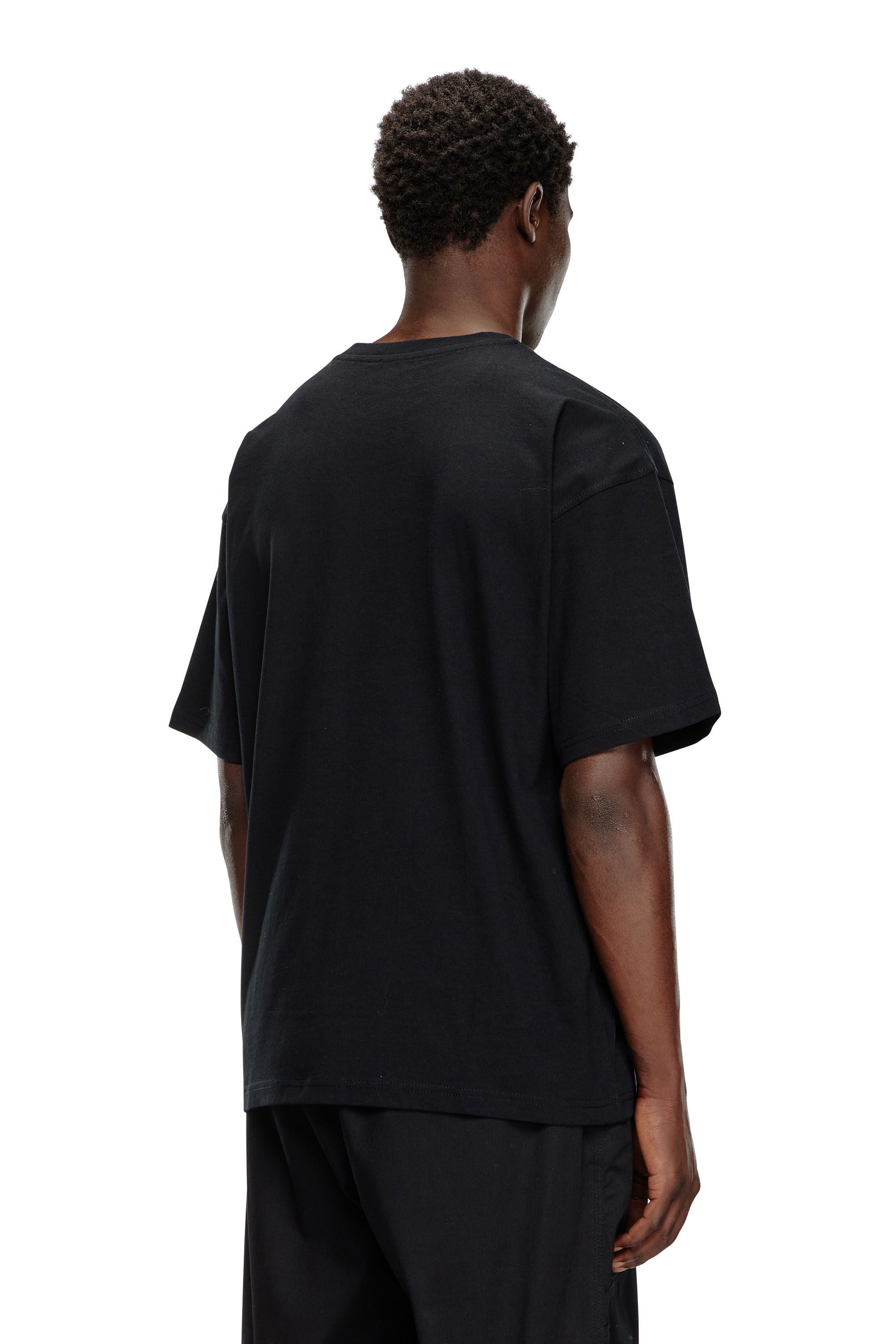Diesel - T-BOXT-LAB, T-shirt avec empiècement à logo en jacquard Homme in Noir - 4
