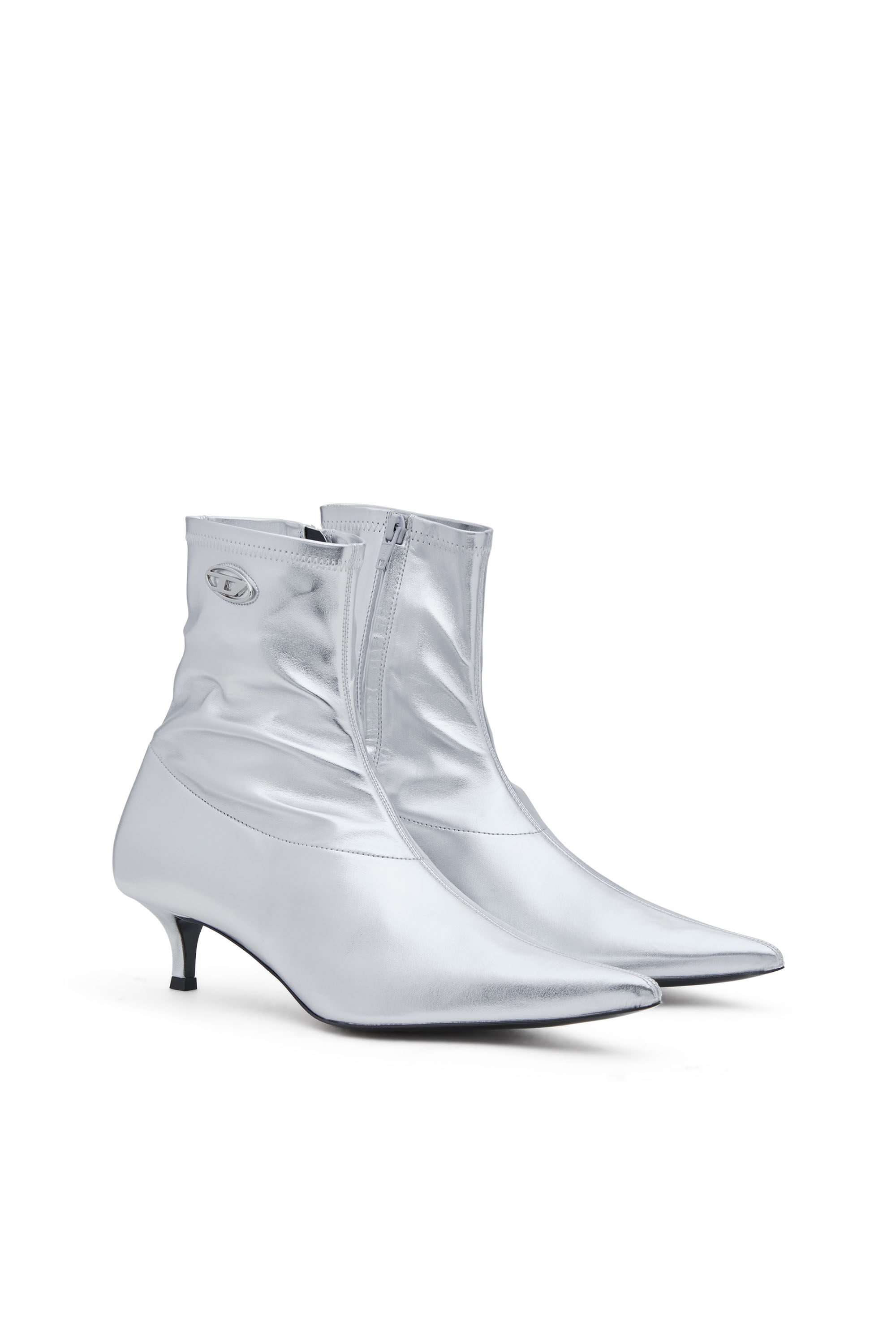 D KITTIE AB Woman Kitten heel metallic ankle boots Diesel