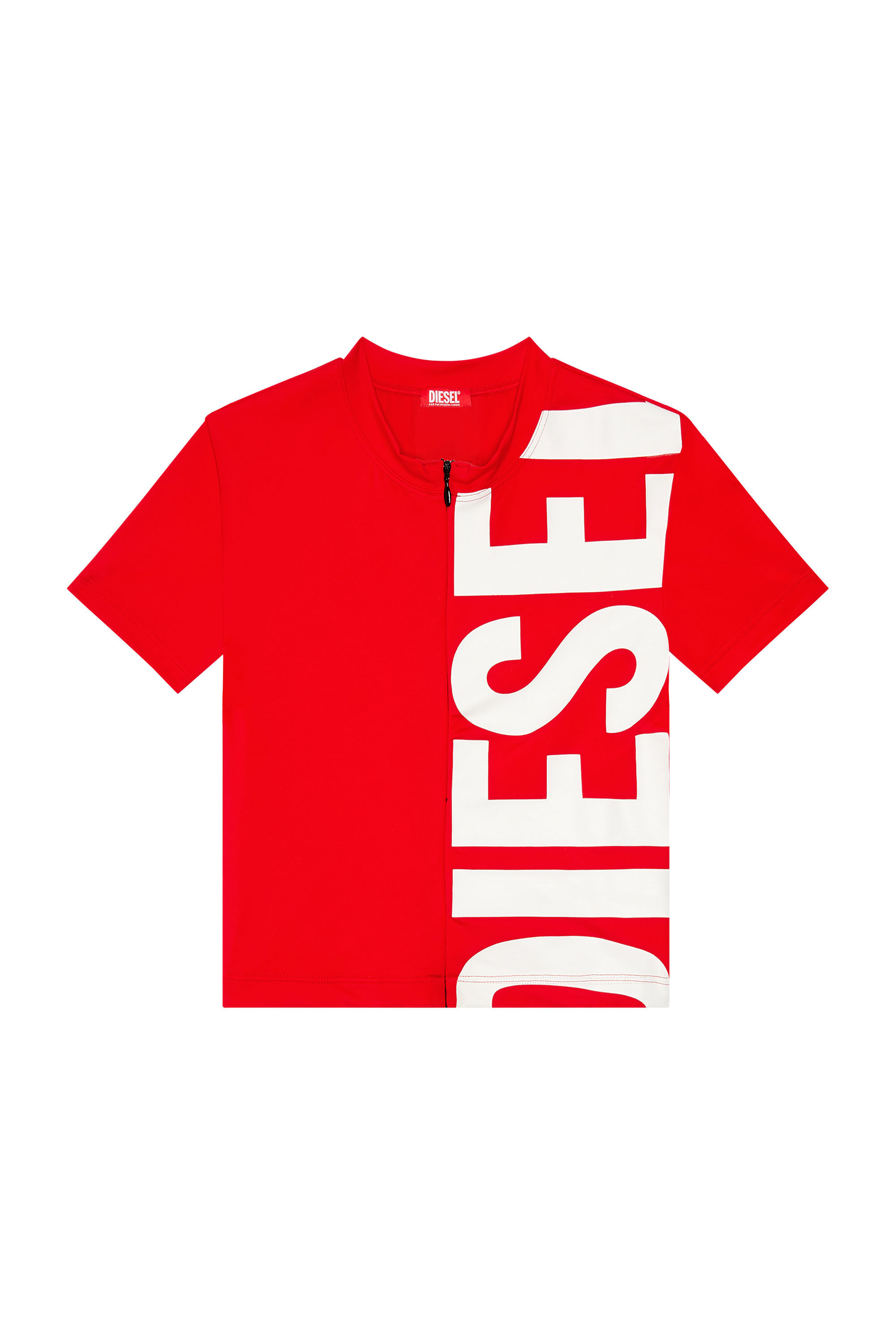 Diesel - BFOWT-T-SHIRT-ZIP, Rouge - Image 4