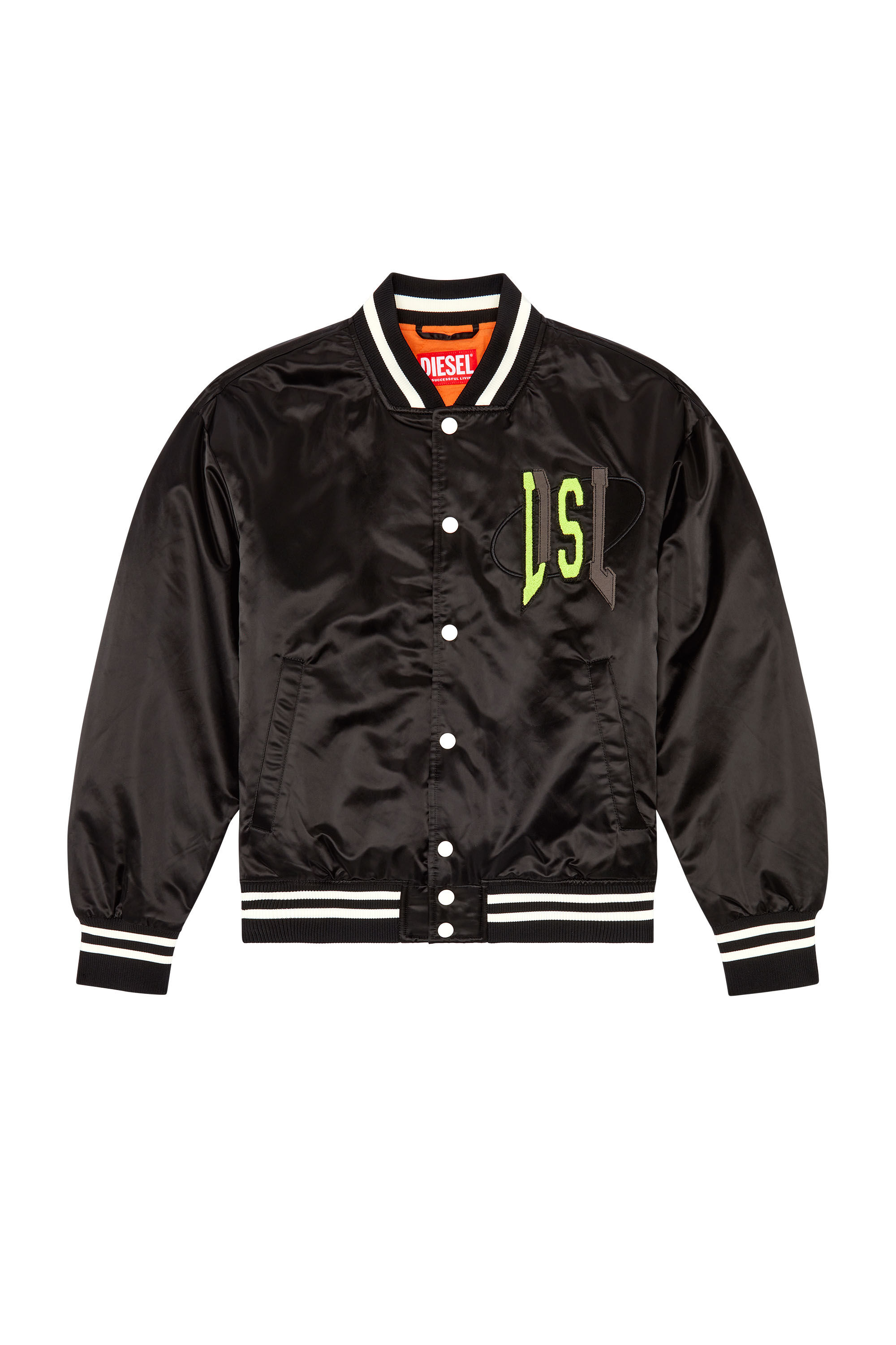 Veste de survetement en satin pour homme avec patchs LIES Noir Diesel