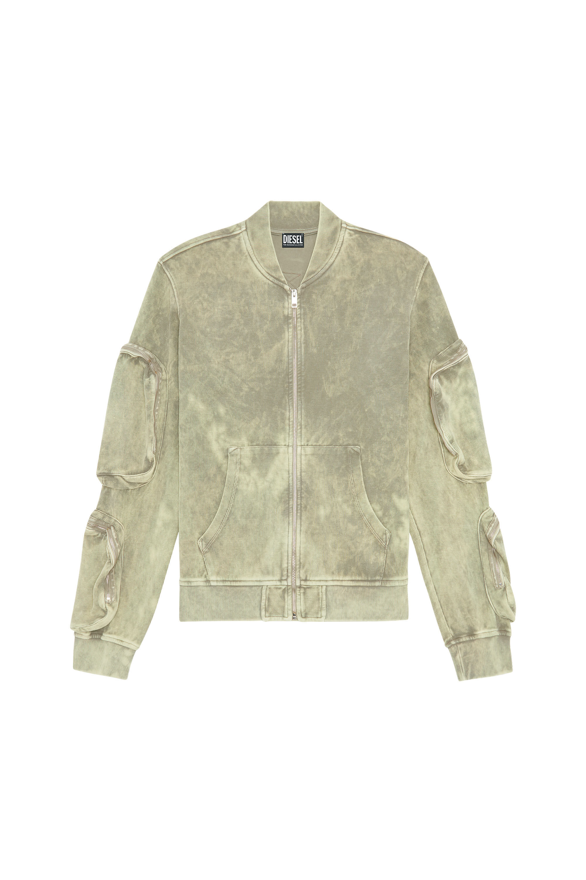 S-GINNET Man: Sweat jacket in treated ribbed cotton | Diesel