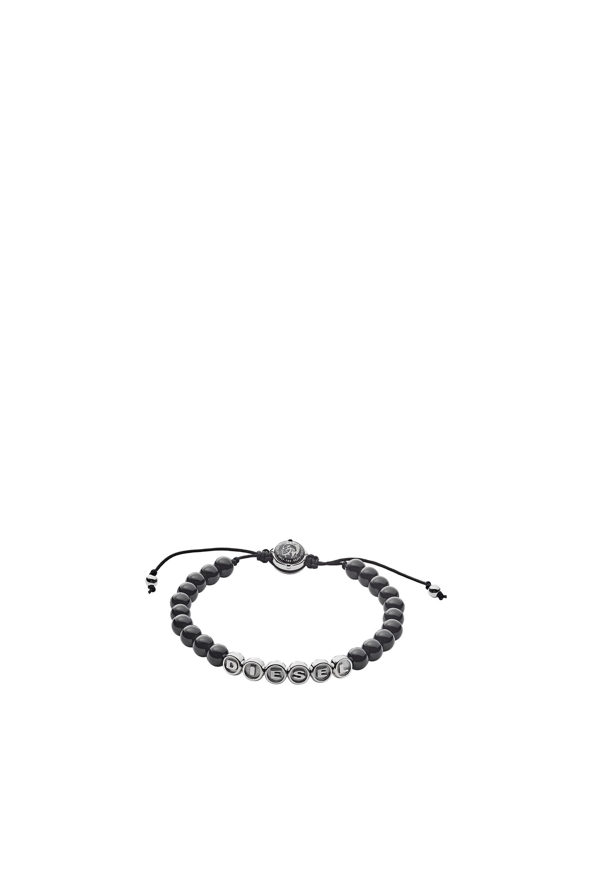 Diesel - DX1088, Male's Black agate beads bracelet in Black - 1