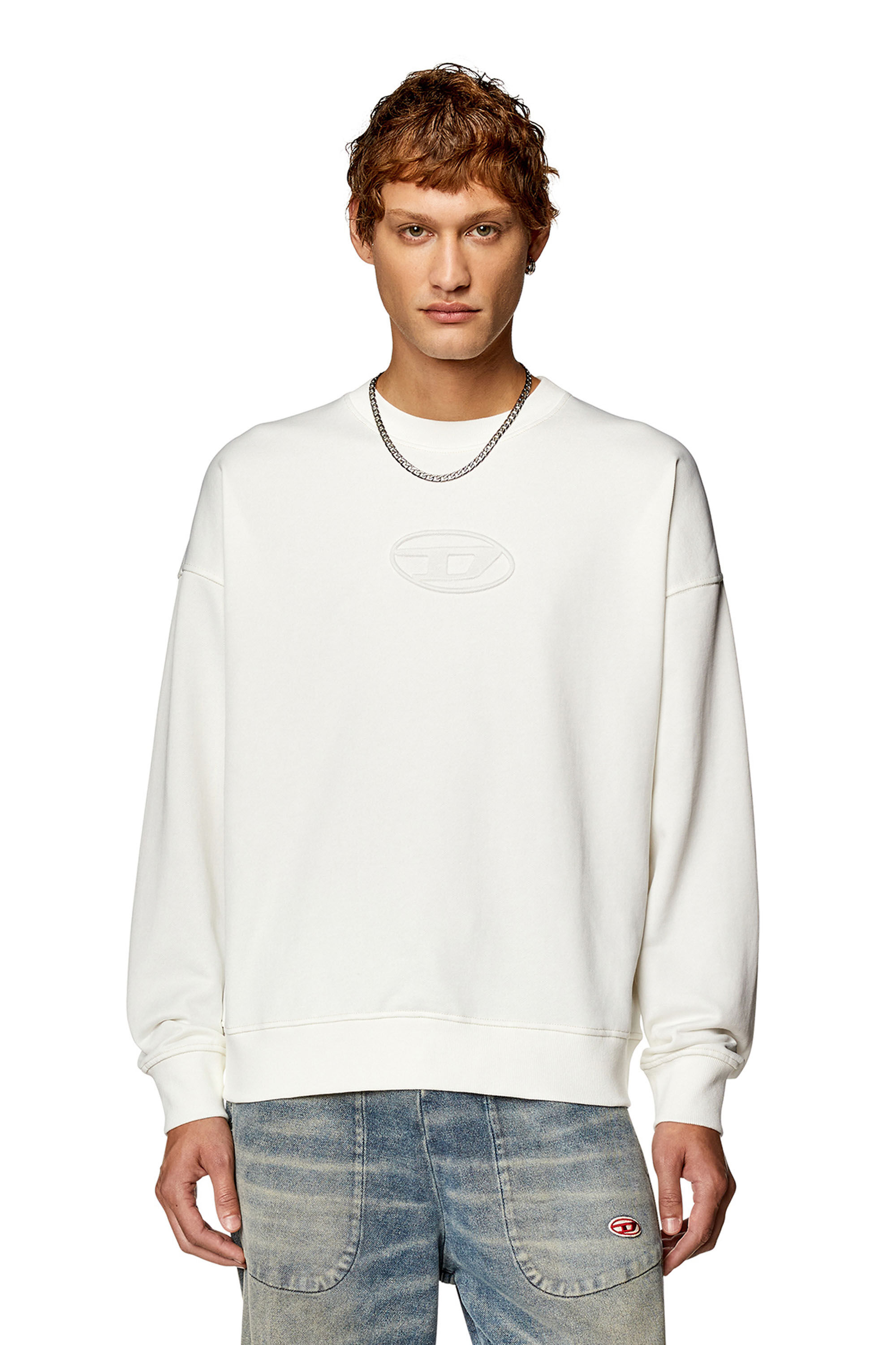 Diesel white sweatshirt clearance