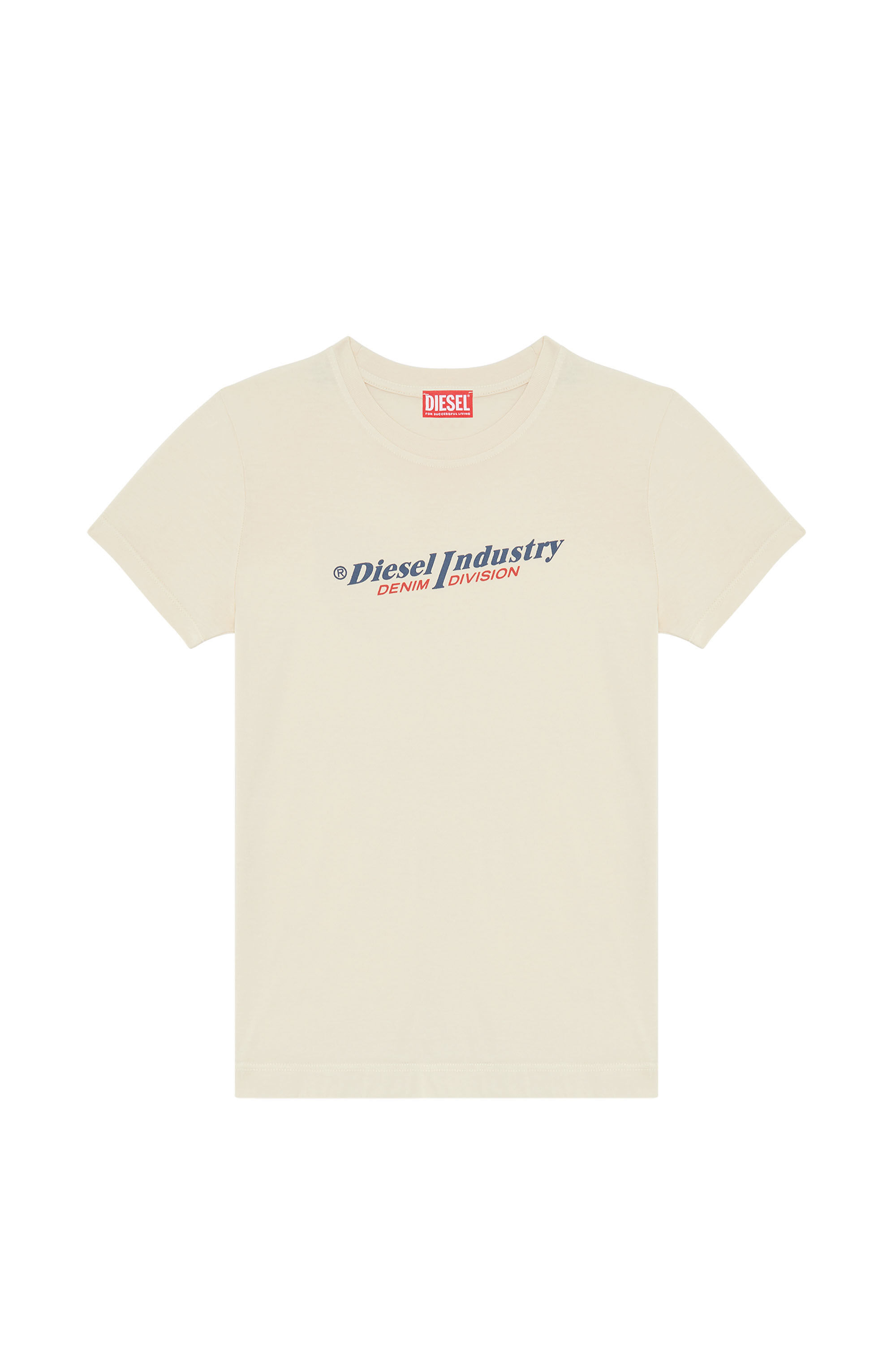 Diesel - T-SLI-IND, Female's T-shirt with Diesel Industry print in Face Powder - 2