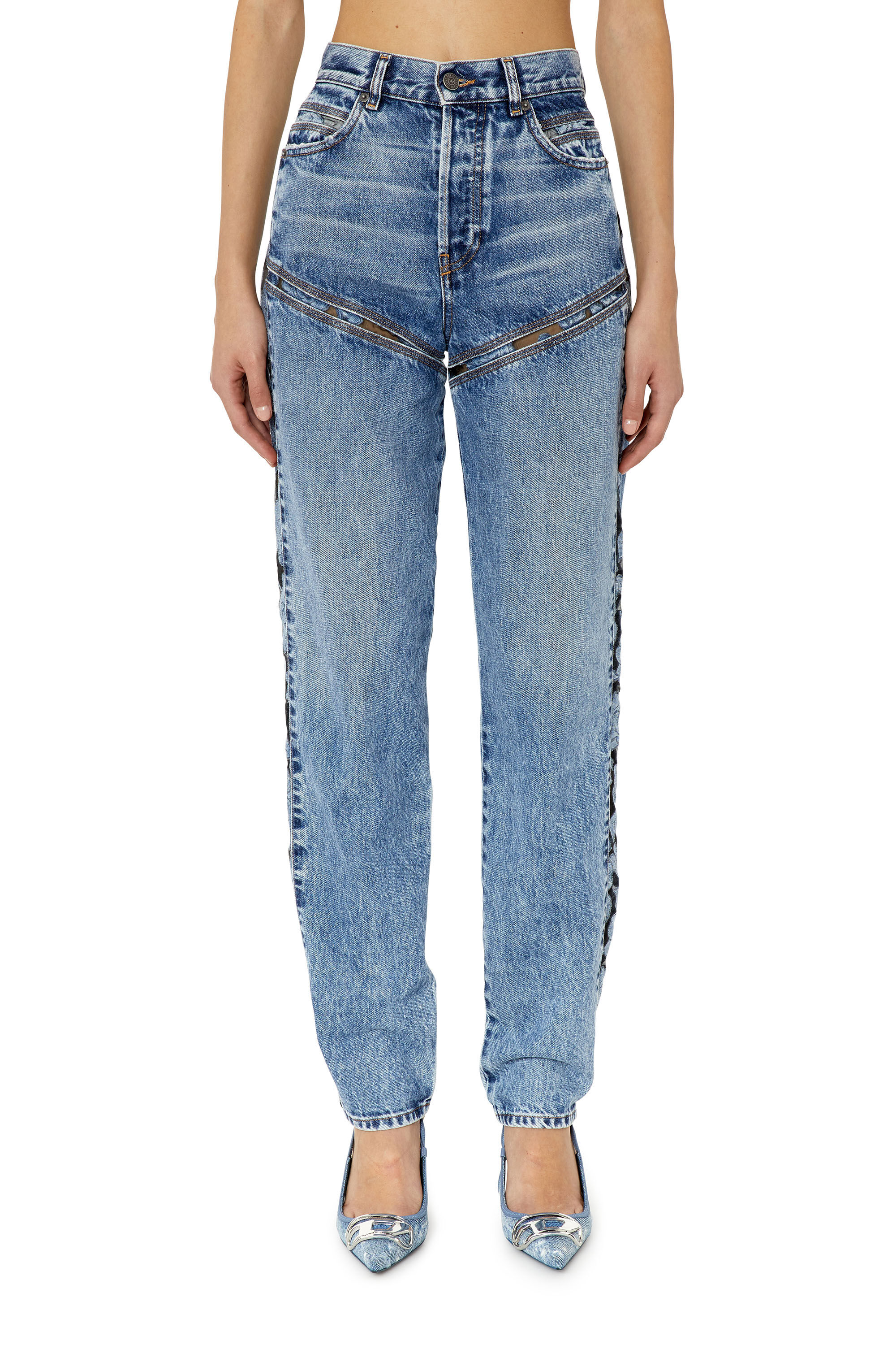 Diesel - D-Pilut 007J3 Straight Jeans, Medium Blue - Image 3