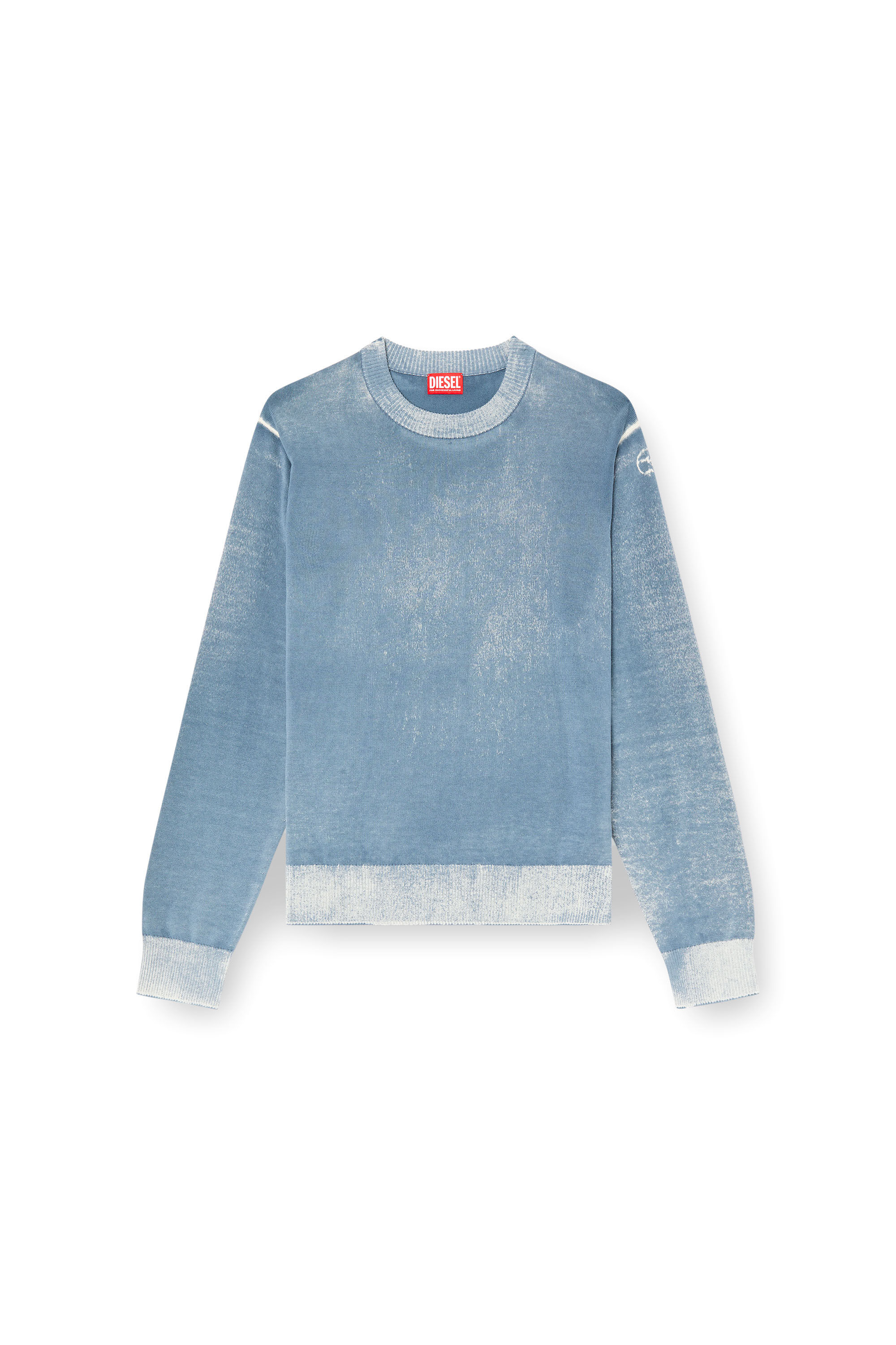 Diesel - K-LARENCE-B, Male's Reverse-print cotton jumper in Light Blue - 2