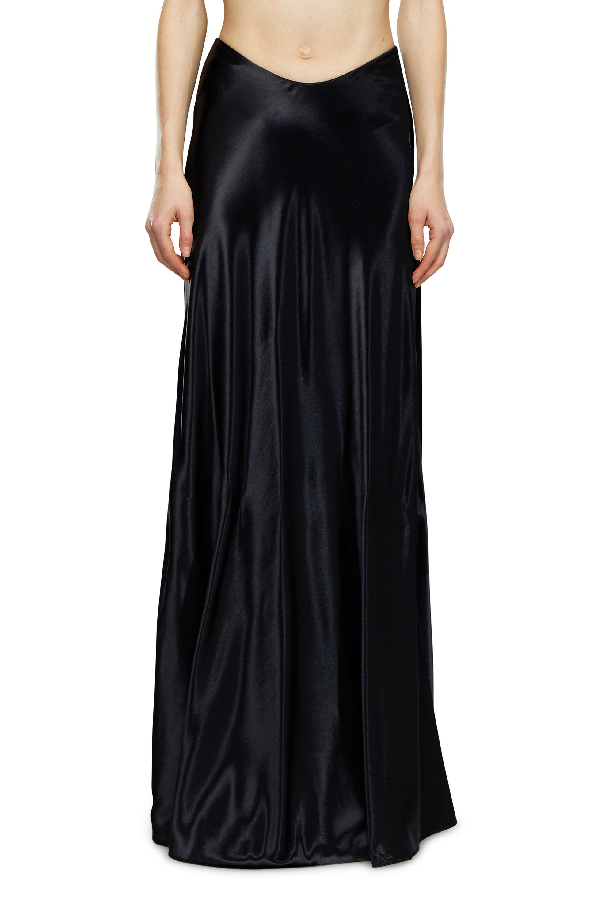 Diesel - O-SYREN, Female's Long satin skirt in Black - 3