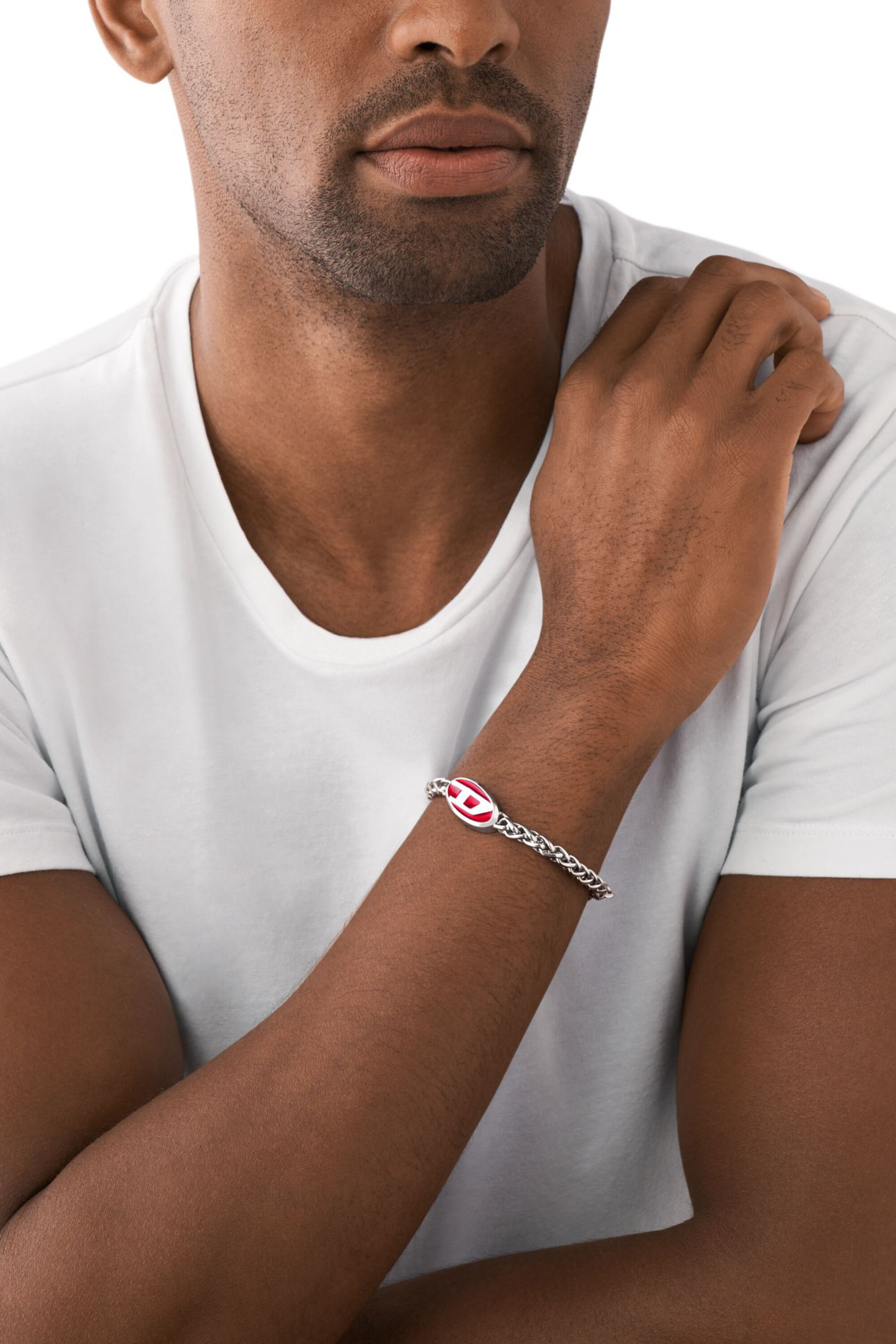 Diesel - DX1445, Bracelet chaîne en acier inoxydable Mixte in Gris argenté - 4