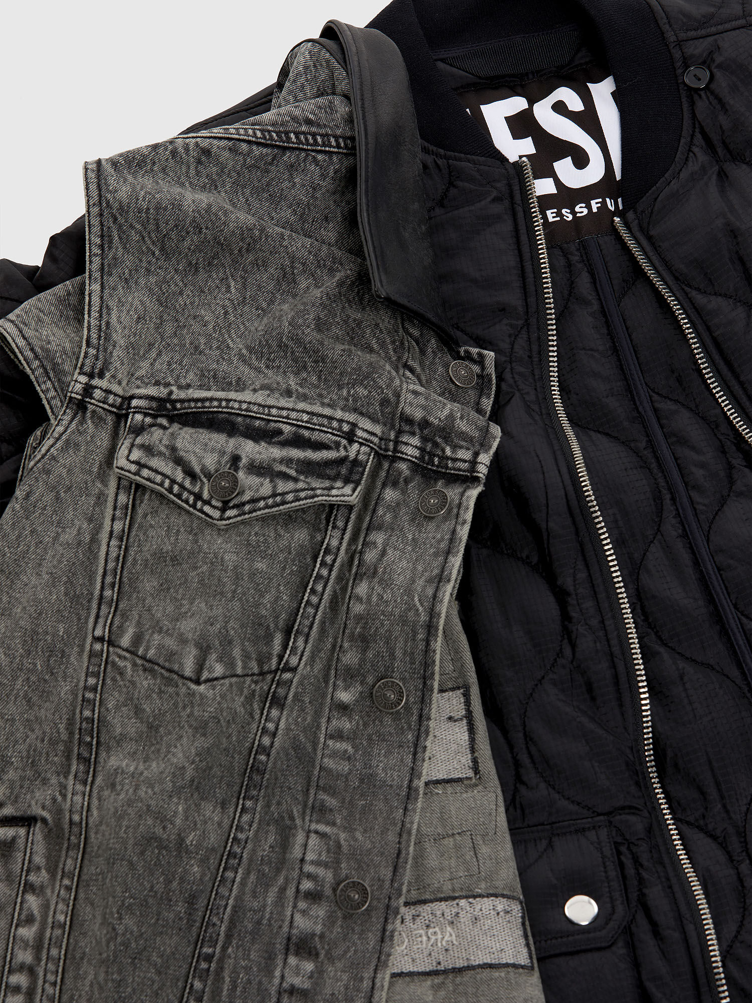 Veste en jean noir destroy deals