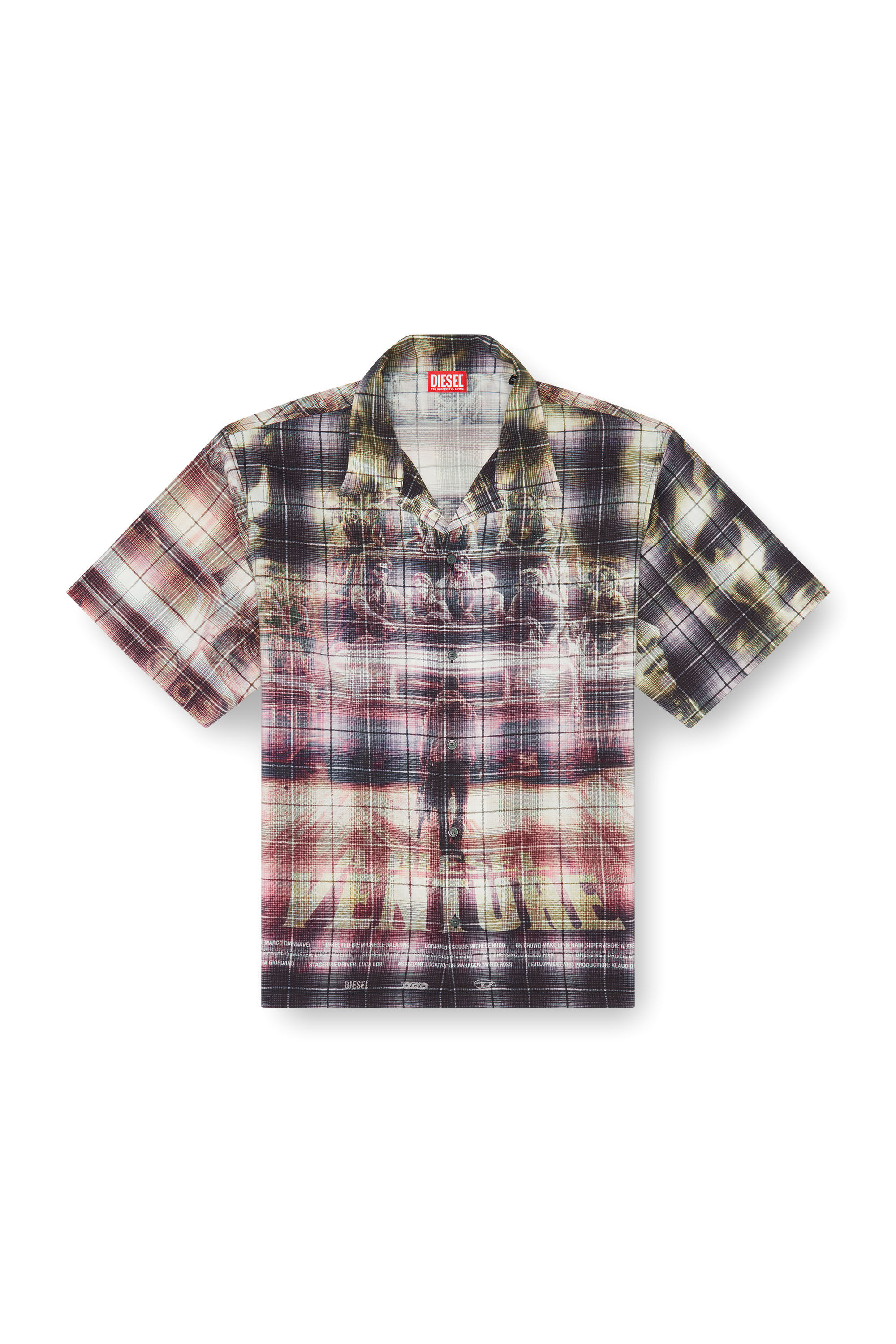 Diesel - S-TILBORG, Chemise à carreaux à manches courtes avec imprimé affiche Homme in Polychrome - 2