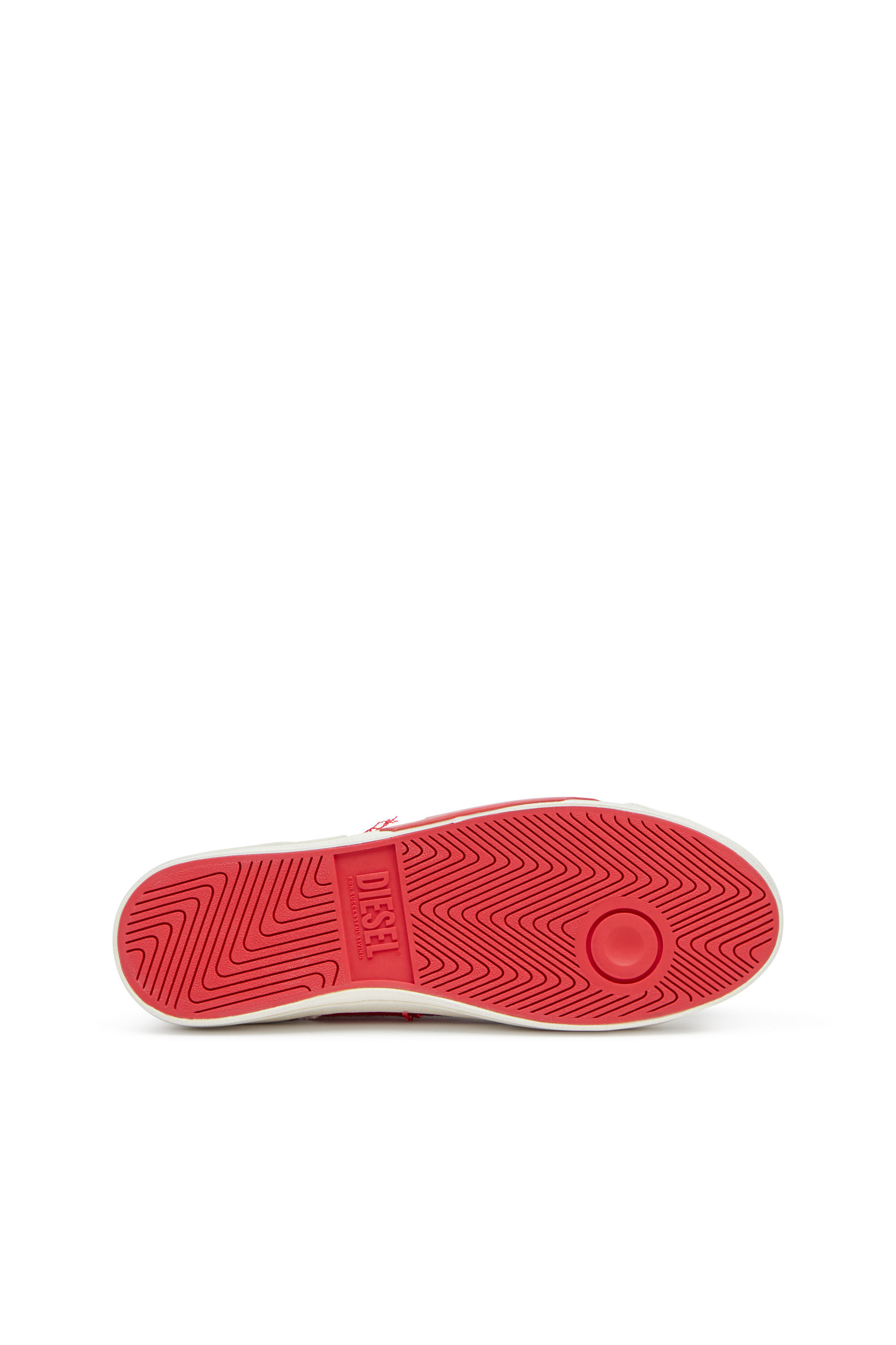 Diesel - S-D-VERSE LOW, Male's S-D-Verse-Dirty-effect canvas sneakers in White/Red - 5