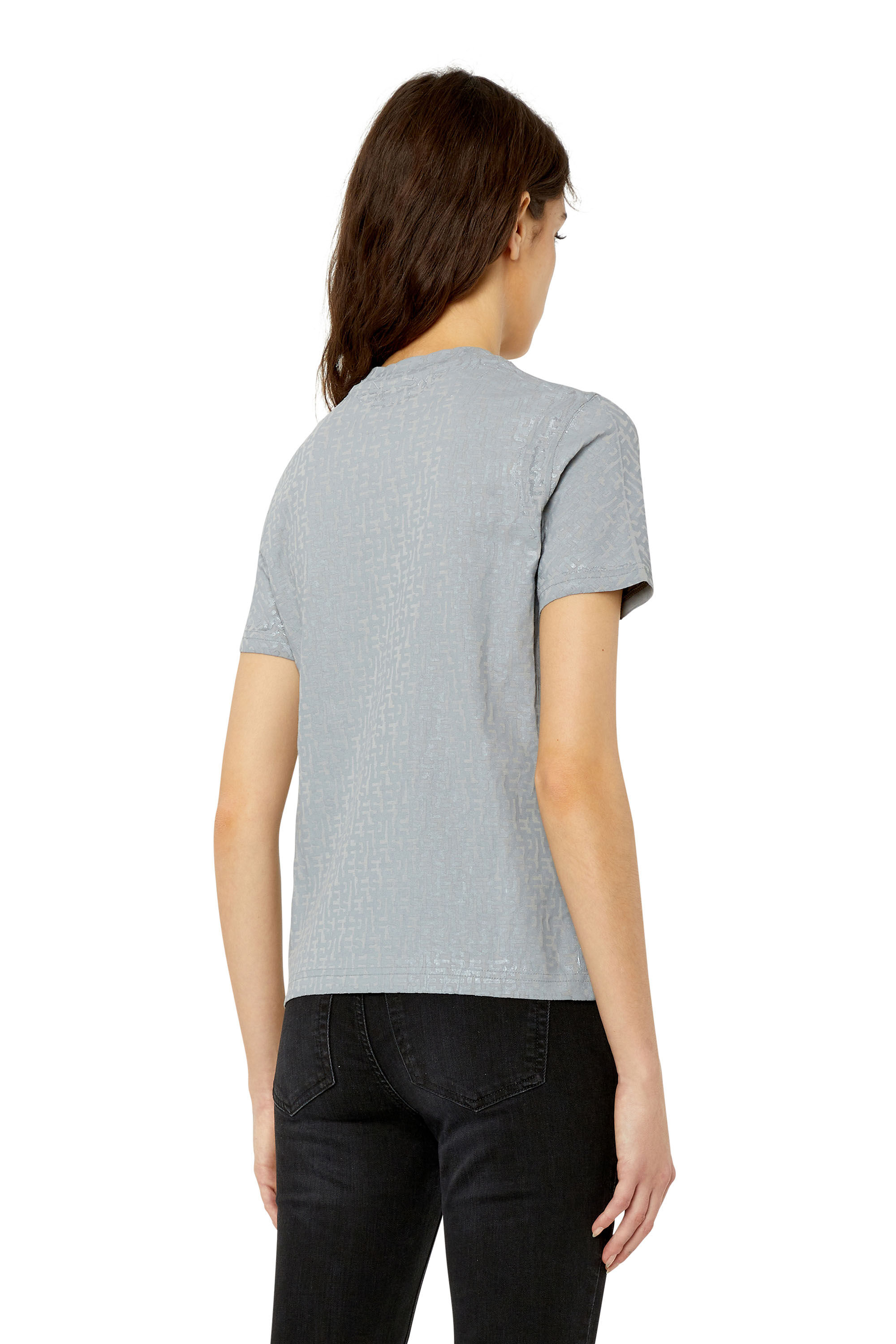 Diesel - T-REG-MONO, Female's T-shirt with monogram print in Light Grey - 5