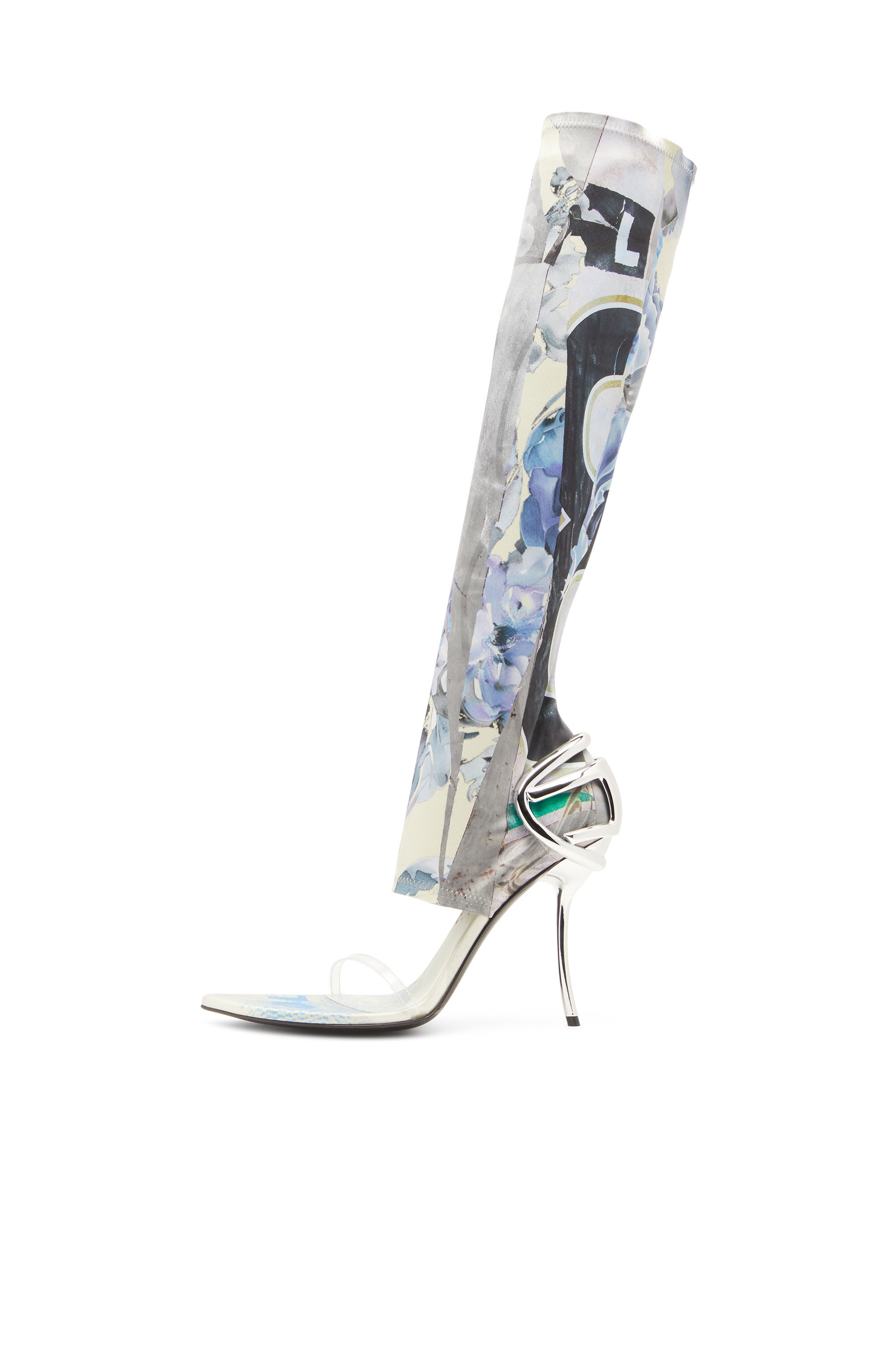 Diesel - D-TEN&HALF SDL KB, Female's Hybrid sandals with graphic print in White/Blue - 6