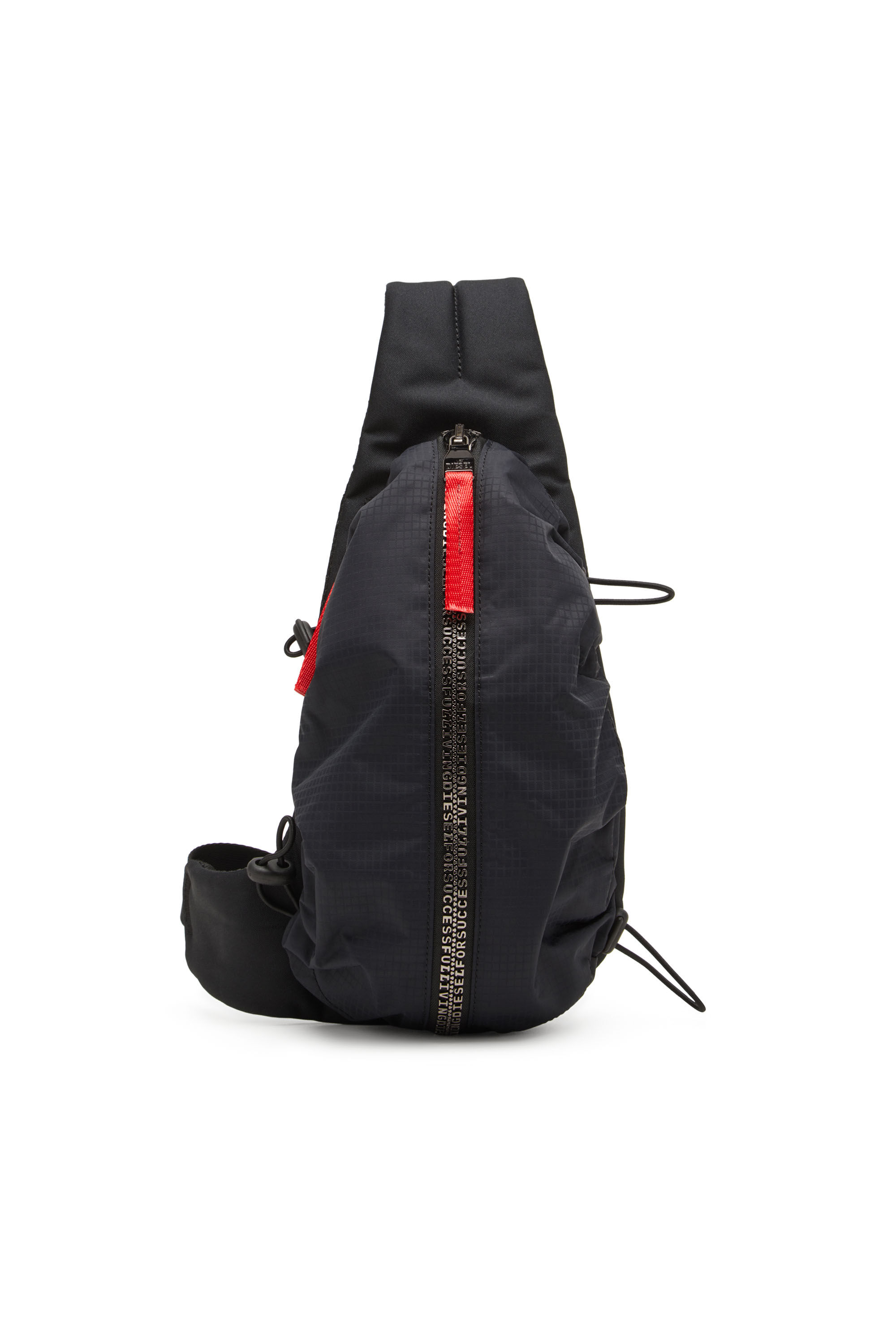 Diesel - ZIP-D CROSSBODY X, Male's Zip-D-Sling bag in check-jacquard shell in Black - 1
