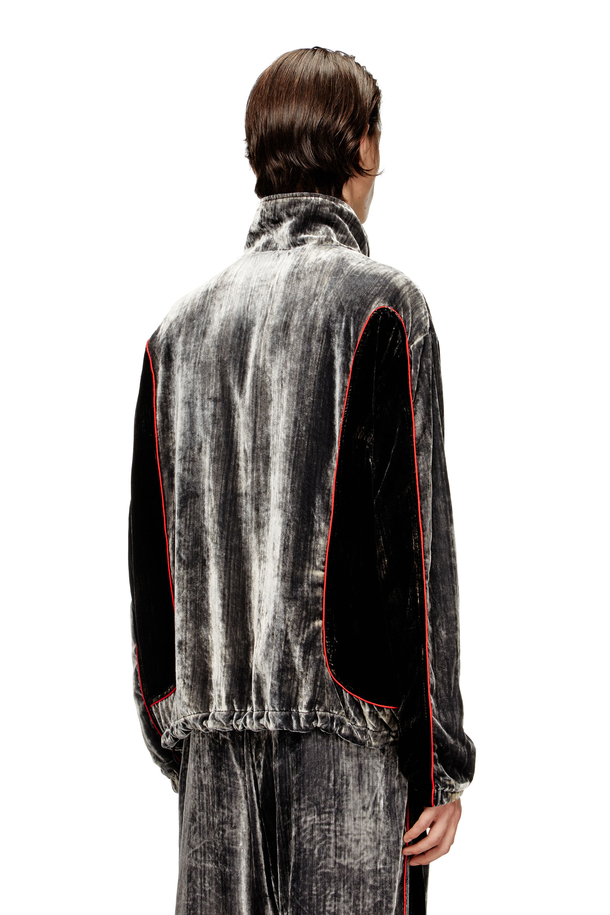 Diesel - J-HAY, Male's Track jacket in treated velvet in null - 5