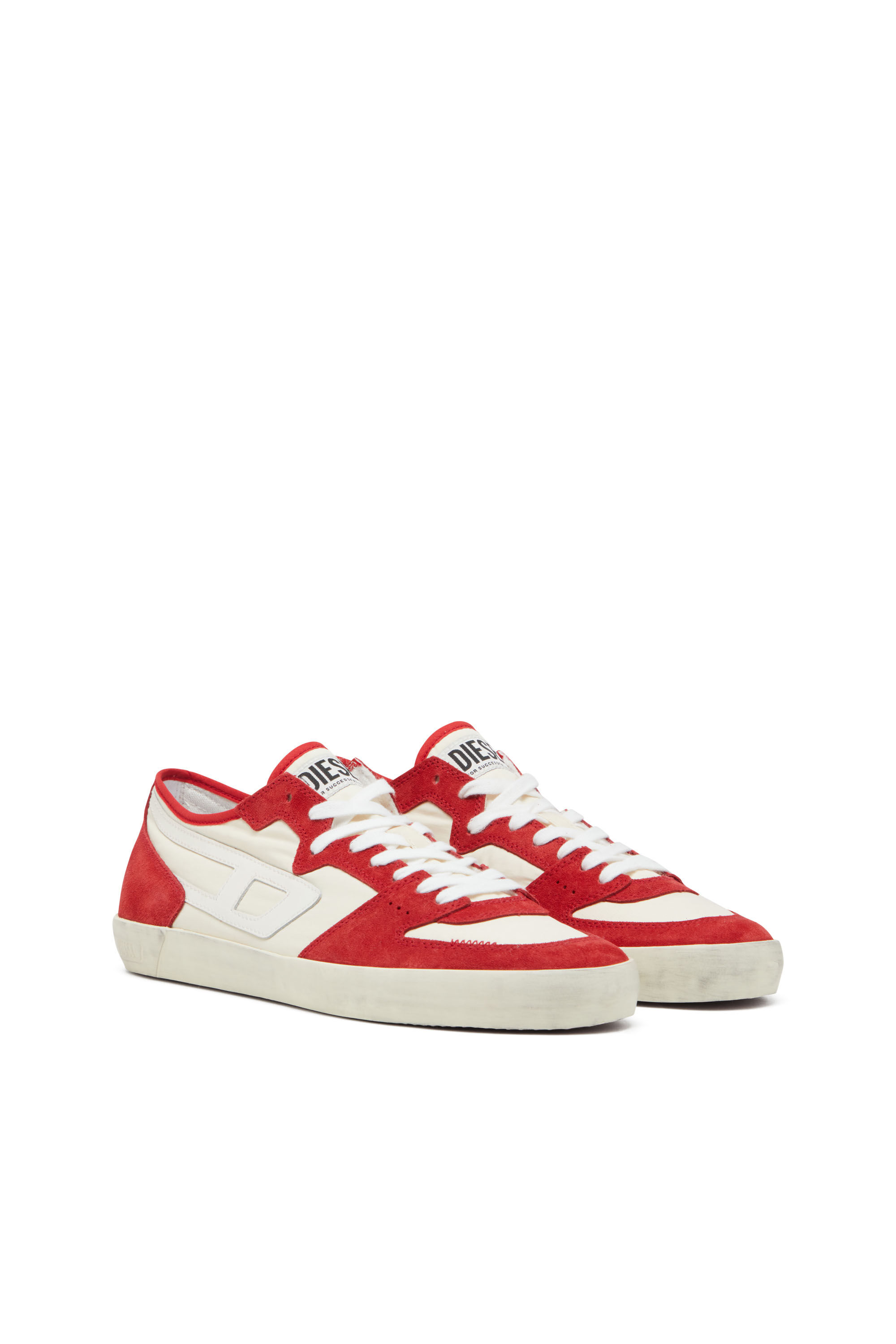 Diesel - S-LEROJI D-1 LOW, Male's S-Leroji D-Sneakers in padded ripstop and suede in Red/White - 2
