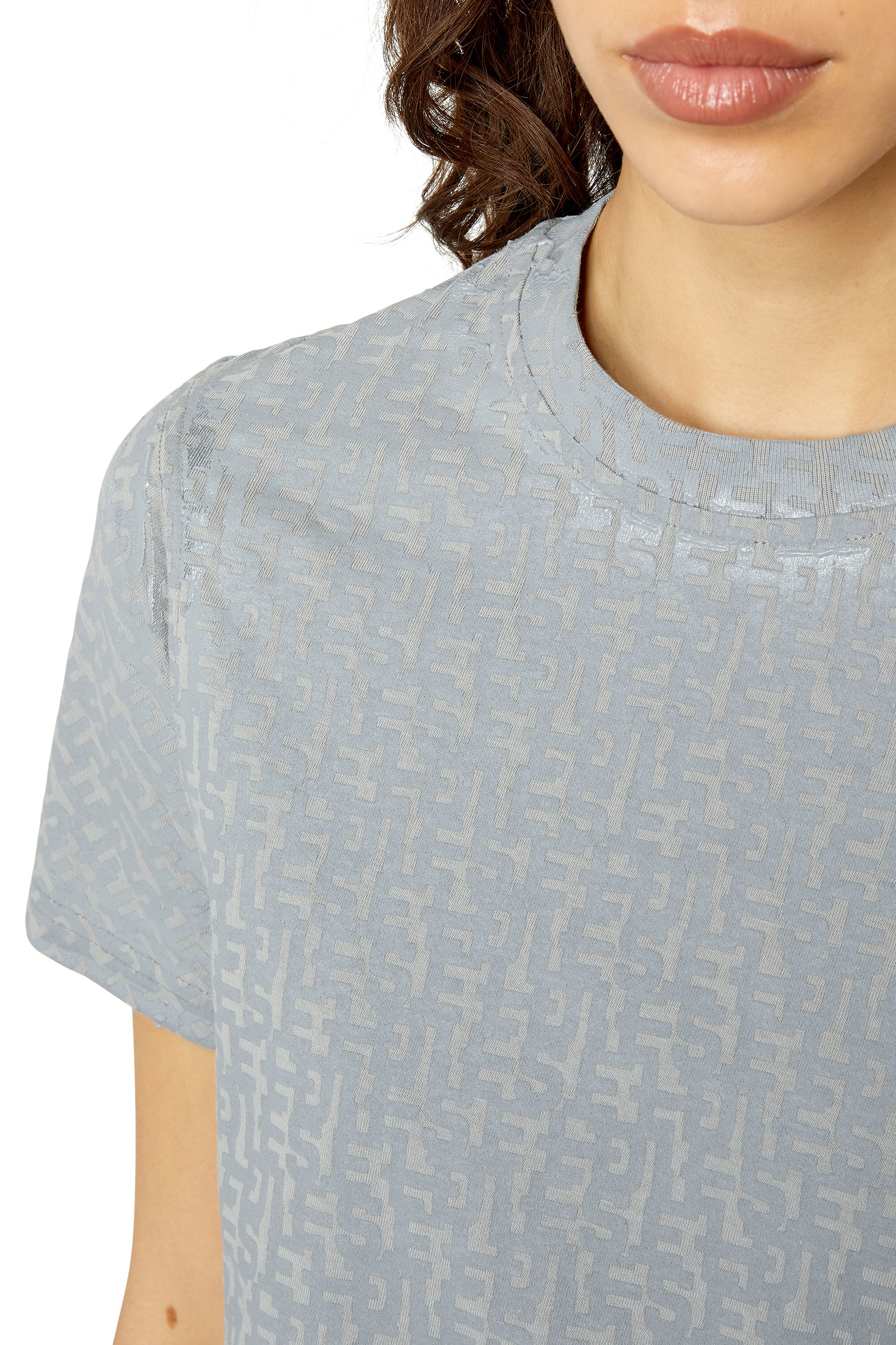 Diesel - T-REG-MONO, Female's T-shirt with monogram print in Light Grey - 4