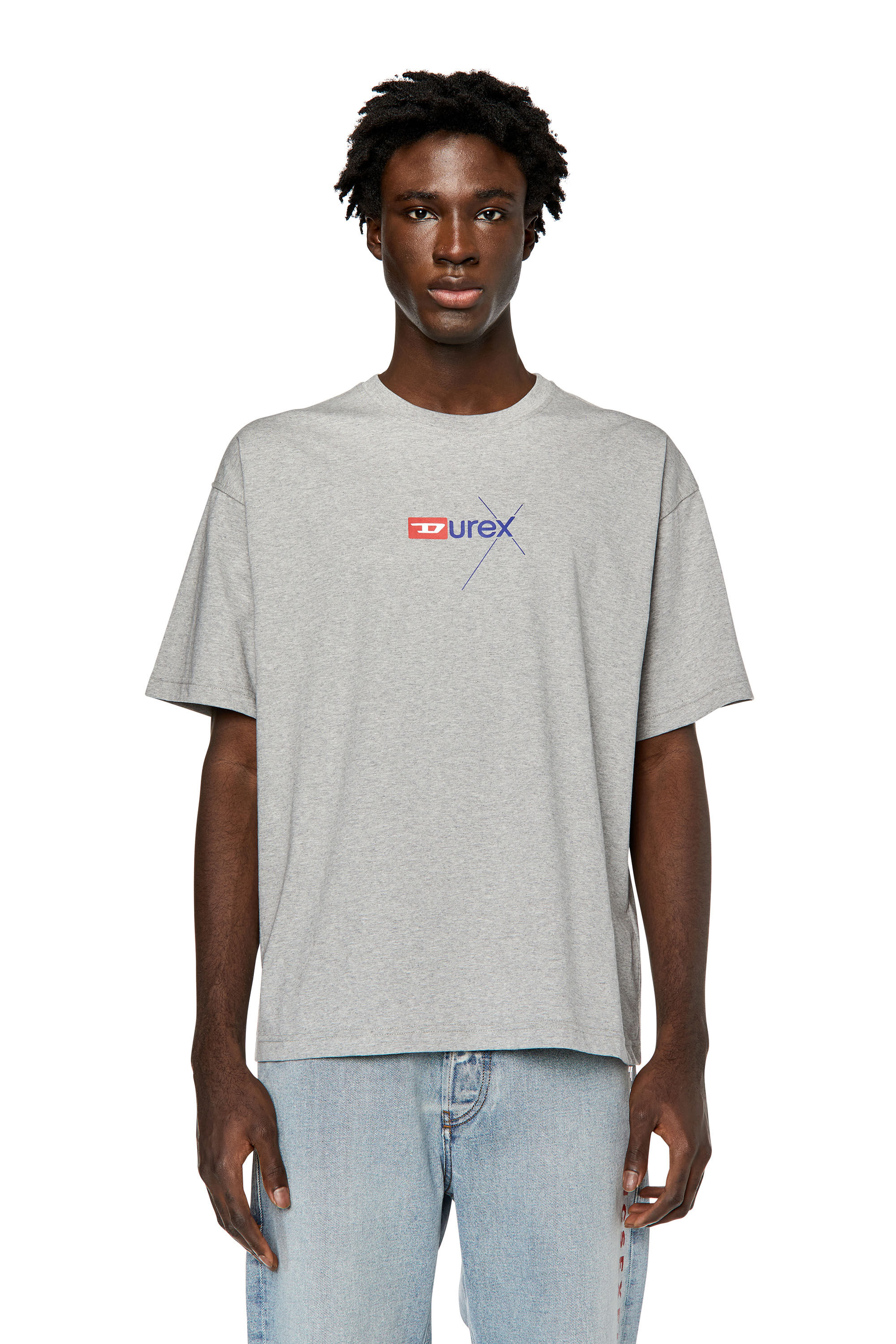 Men's Mélange T-shirt with Durex logo | Grey | Diesel