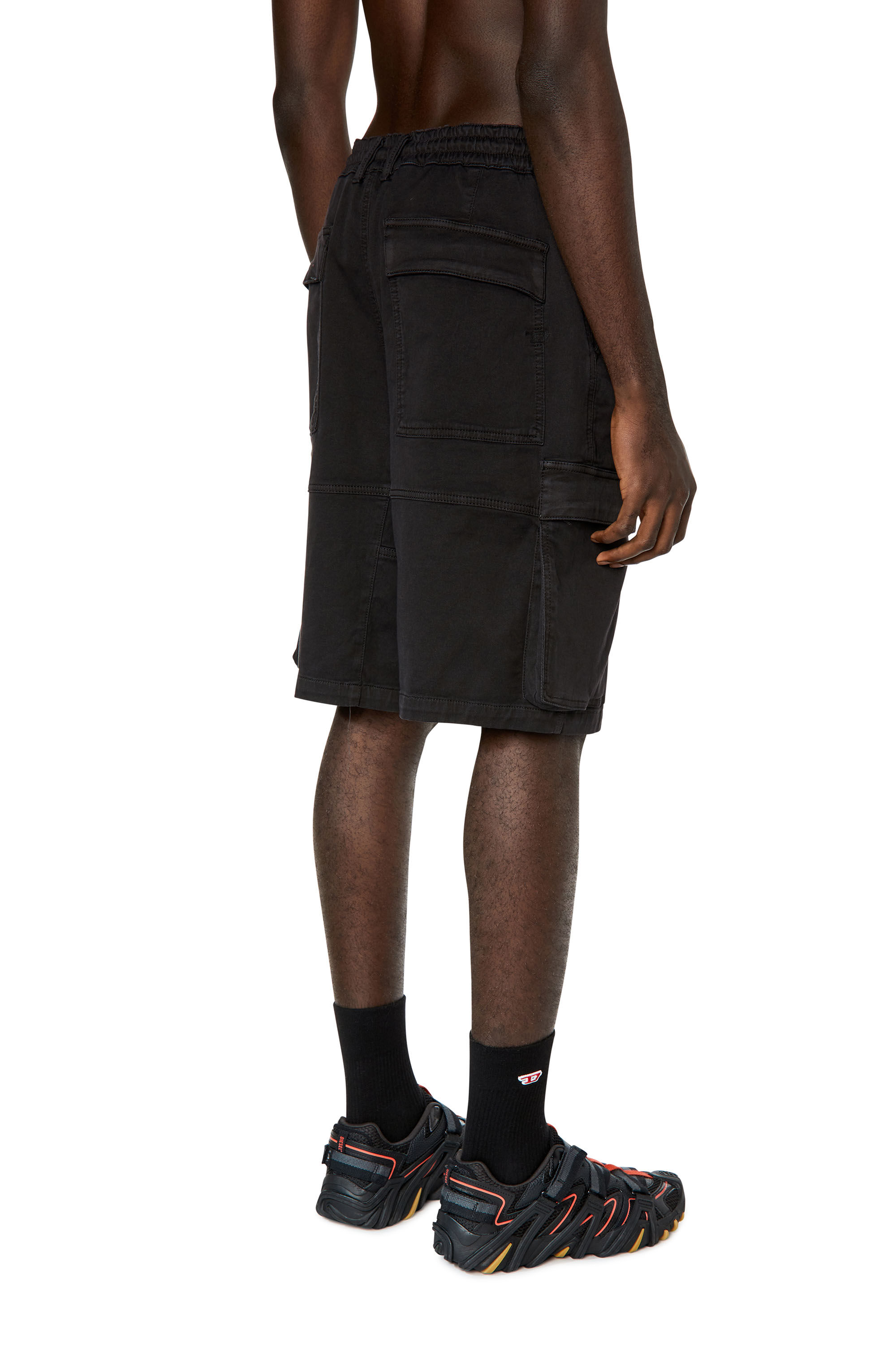 Diesel - D-KROOLEY-CARGO-SHORT JOGG, Male's Cargo shorts in JoggJeans in Black - 5