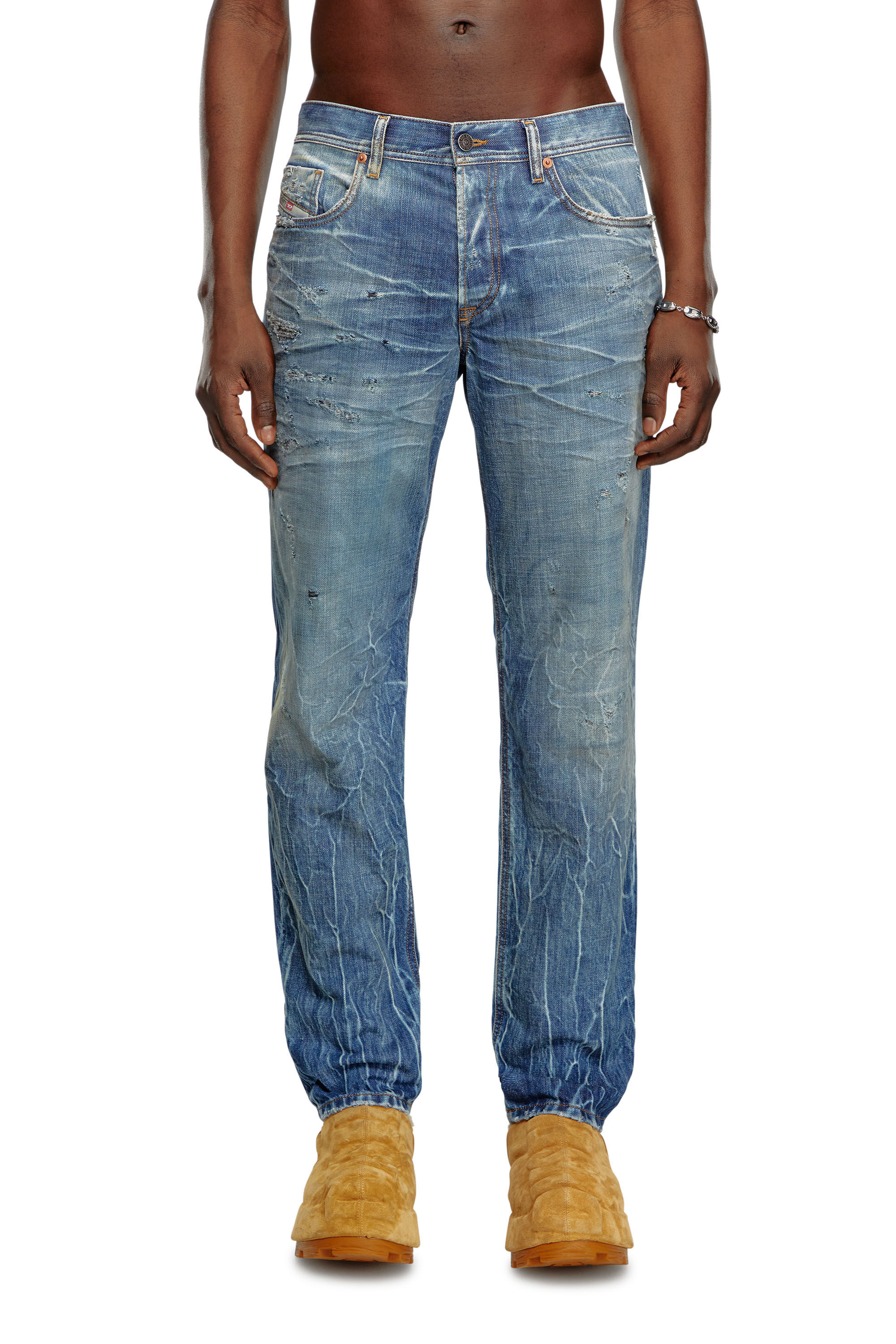 Diesel - Male Tapered Jeans 2023 D-Finitive 09K37, Medium Blue - Image 3