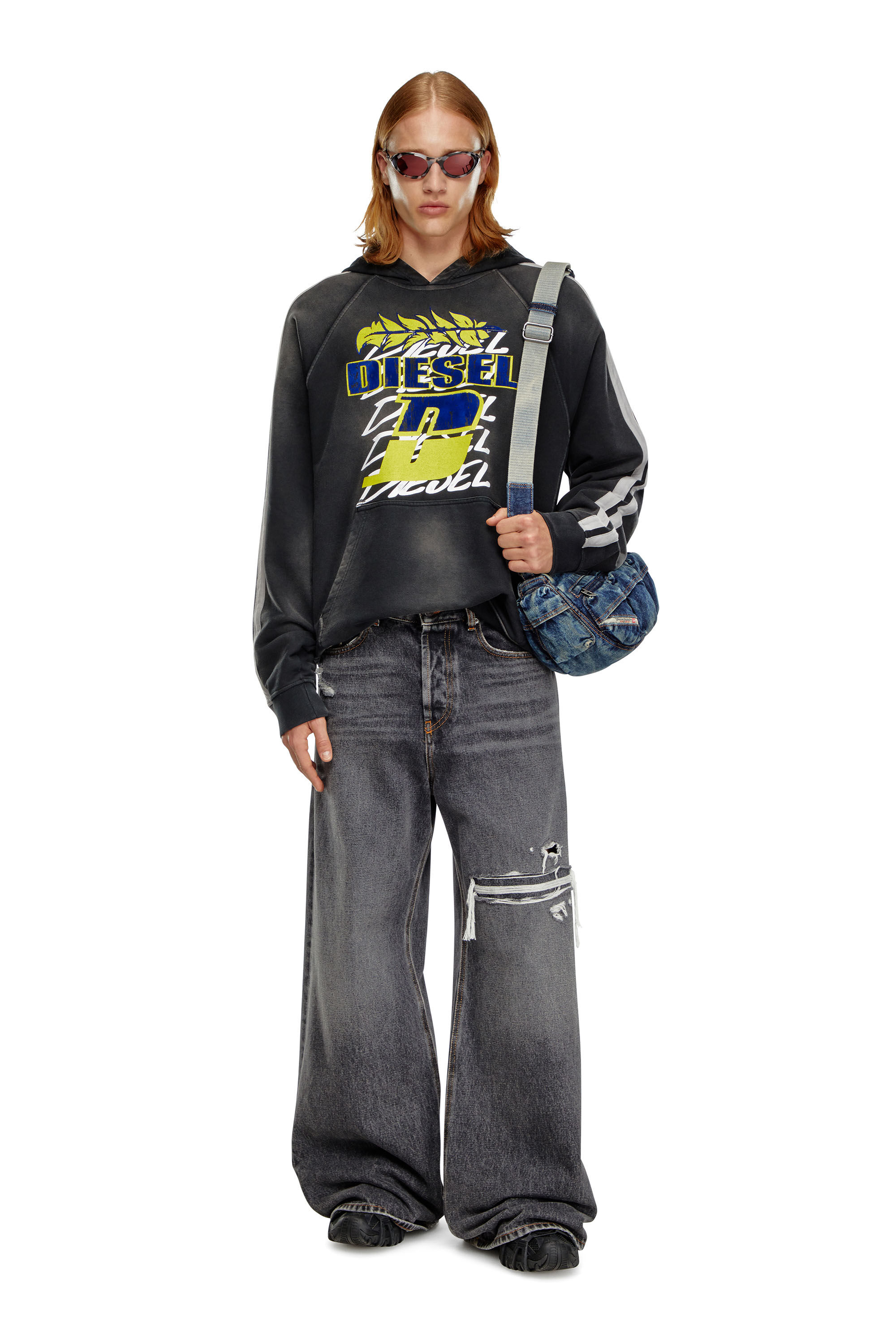 D-RISE Man: Oversized Regular Black/Dark grey Jeans | Diesel