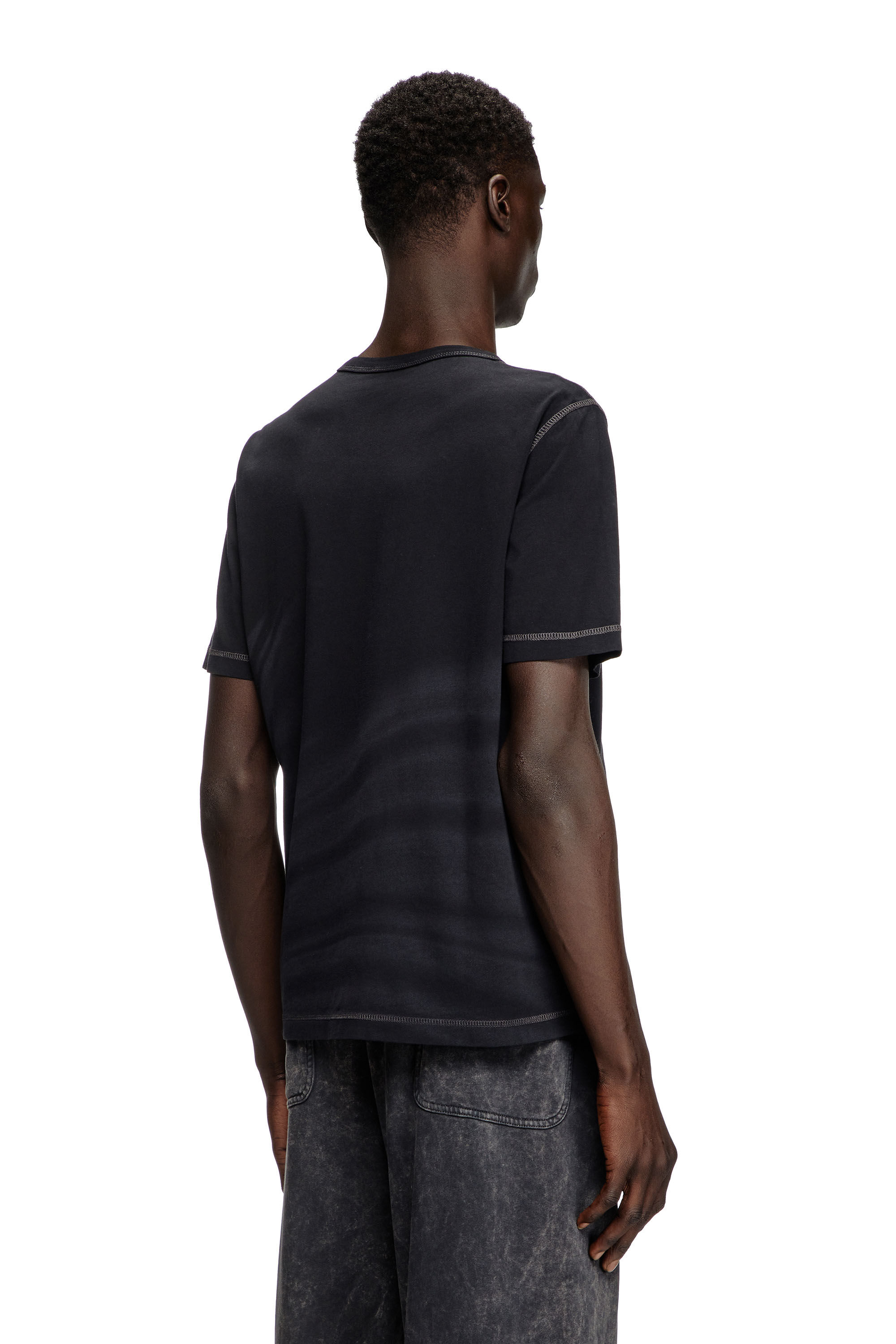 Diesel - T-ADJUST-R13, Male's Laser-faded logo T-shirt in Black - 4