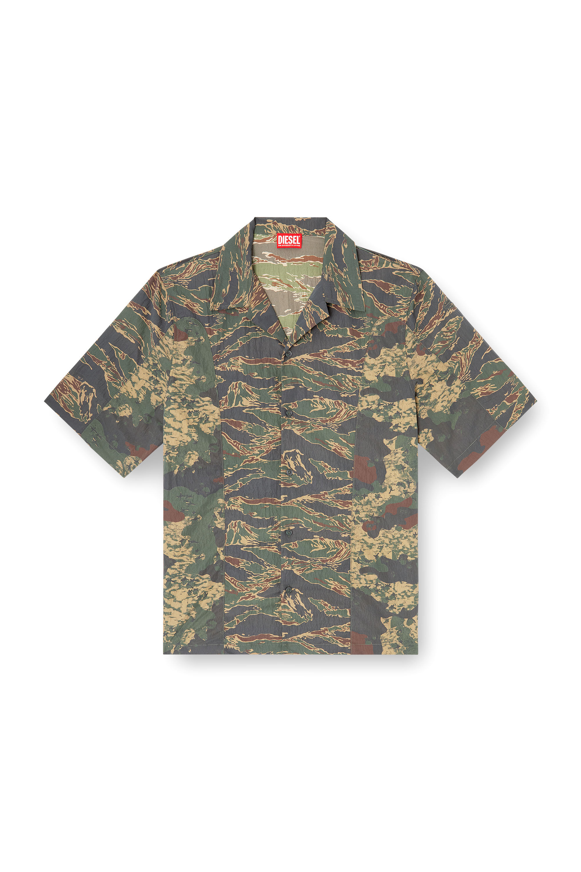 Diesel - S-BRACK-EPBW, Chemise avec imprimés camouflage mélangés Homme in Vert - 2
