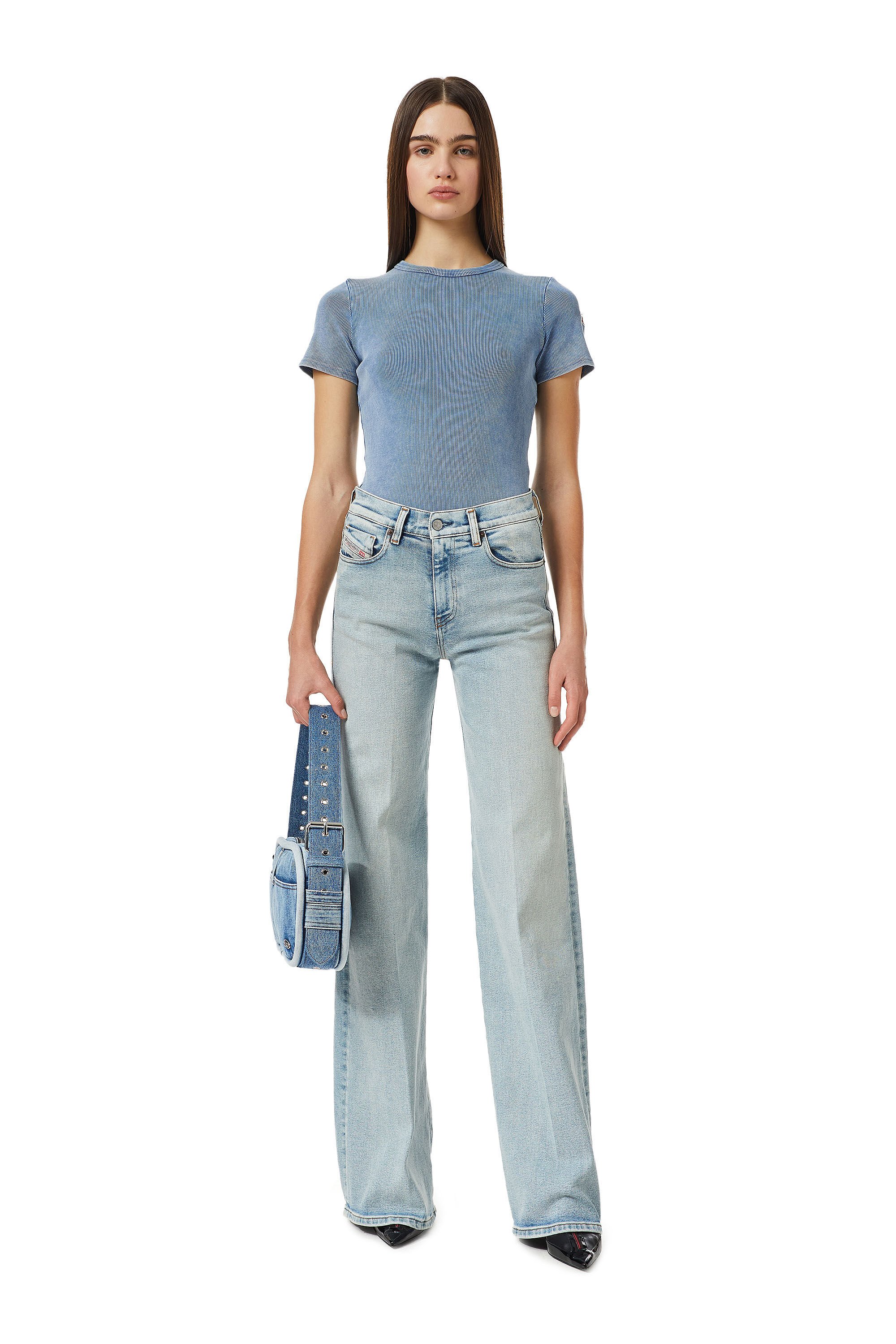 Diesel - 1978 09C08 Bootcut and Flare Jeans, Bleu Clair - Image 1