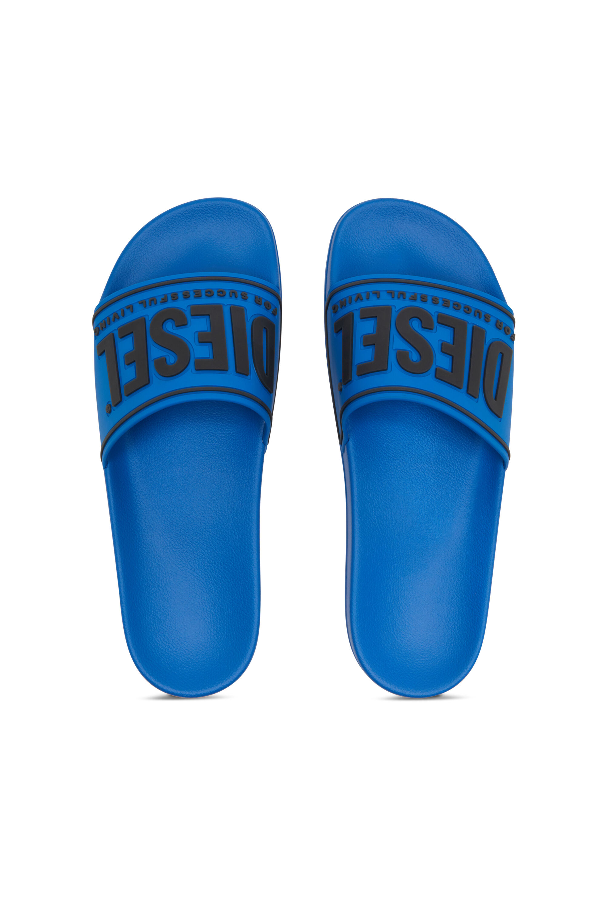 Diesel - SA-MAYEMI CC, Male's Sa-Mayemi-Pool slides with 3D logo in Blue/Black - 4