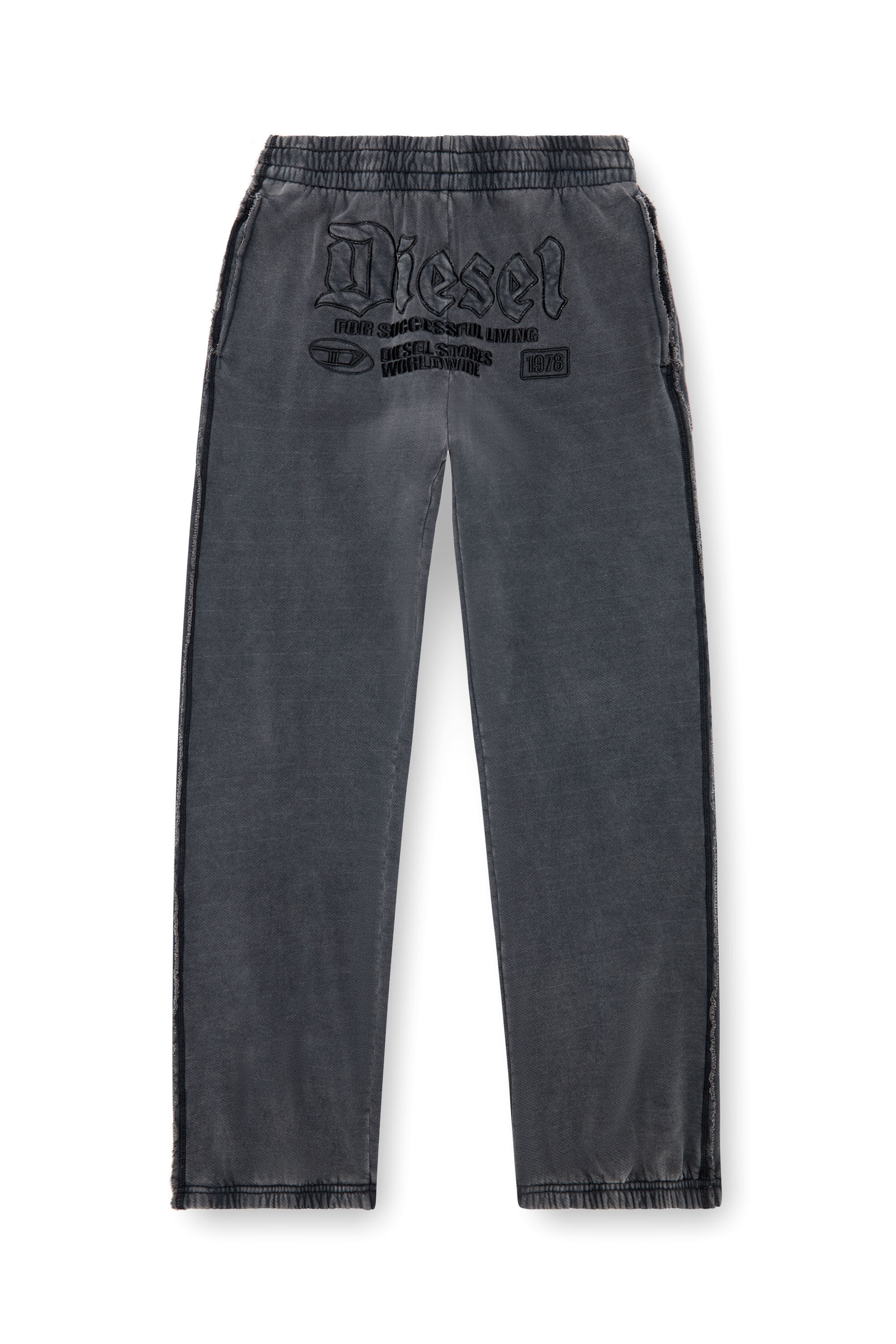 【送料無料/即納】  Men's Track pants with embroidered logos | Black | Diesel パンツ