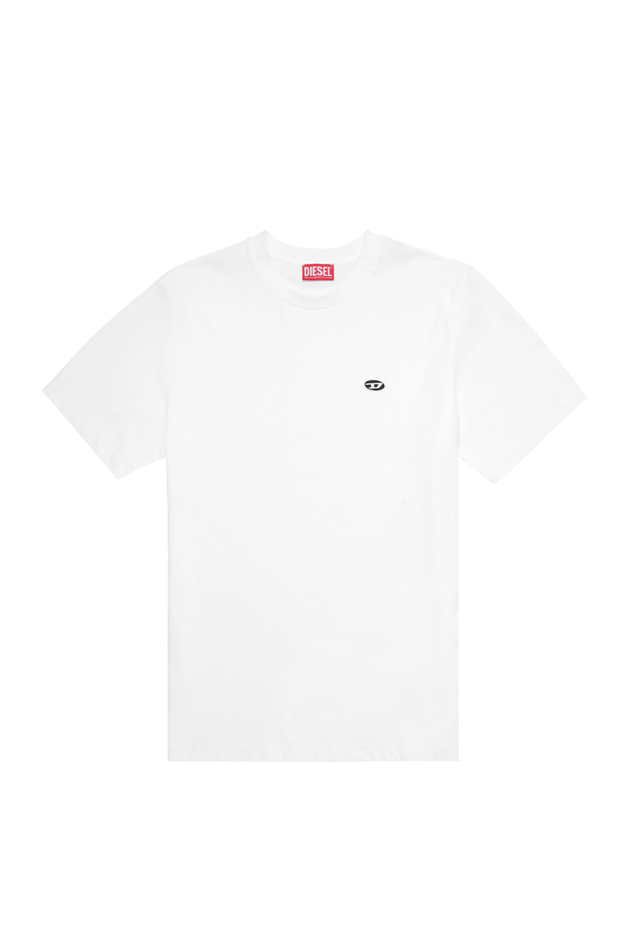 Diesel - T-JUST-DOVAL-PJ, Female's T-shirt with oval patch in Off White - 2