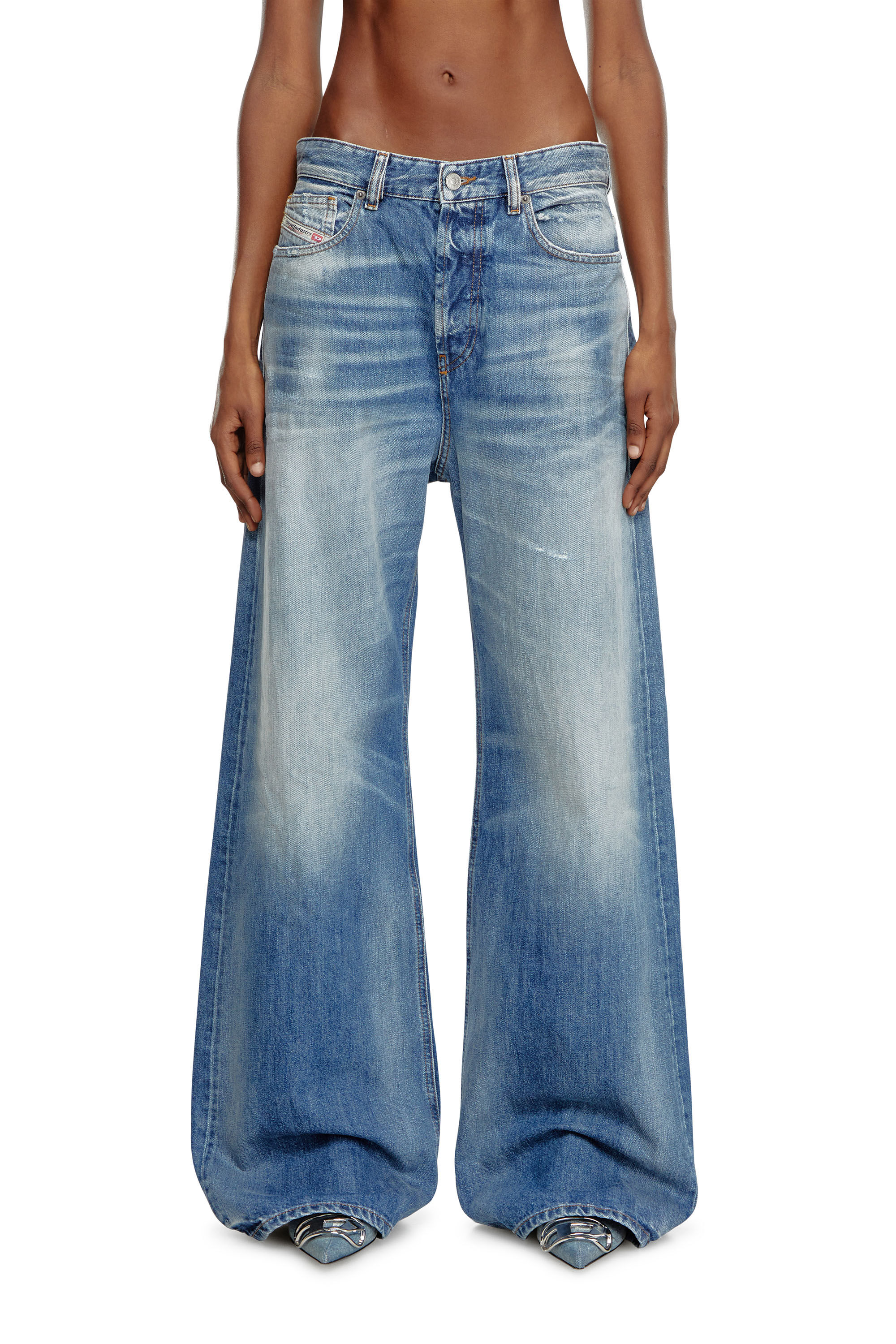 Diesel - Femme Straight Jeans 1996 D-Sire 09J86, Bleu moyen - Image 3