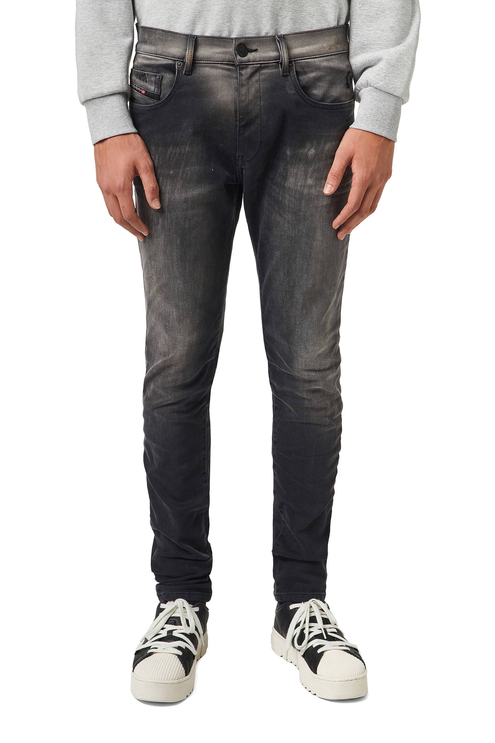Diesel - D-Strukt JoggJeans® 09B04 Slim, Black/Dark Grey - Image 3