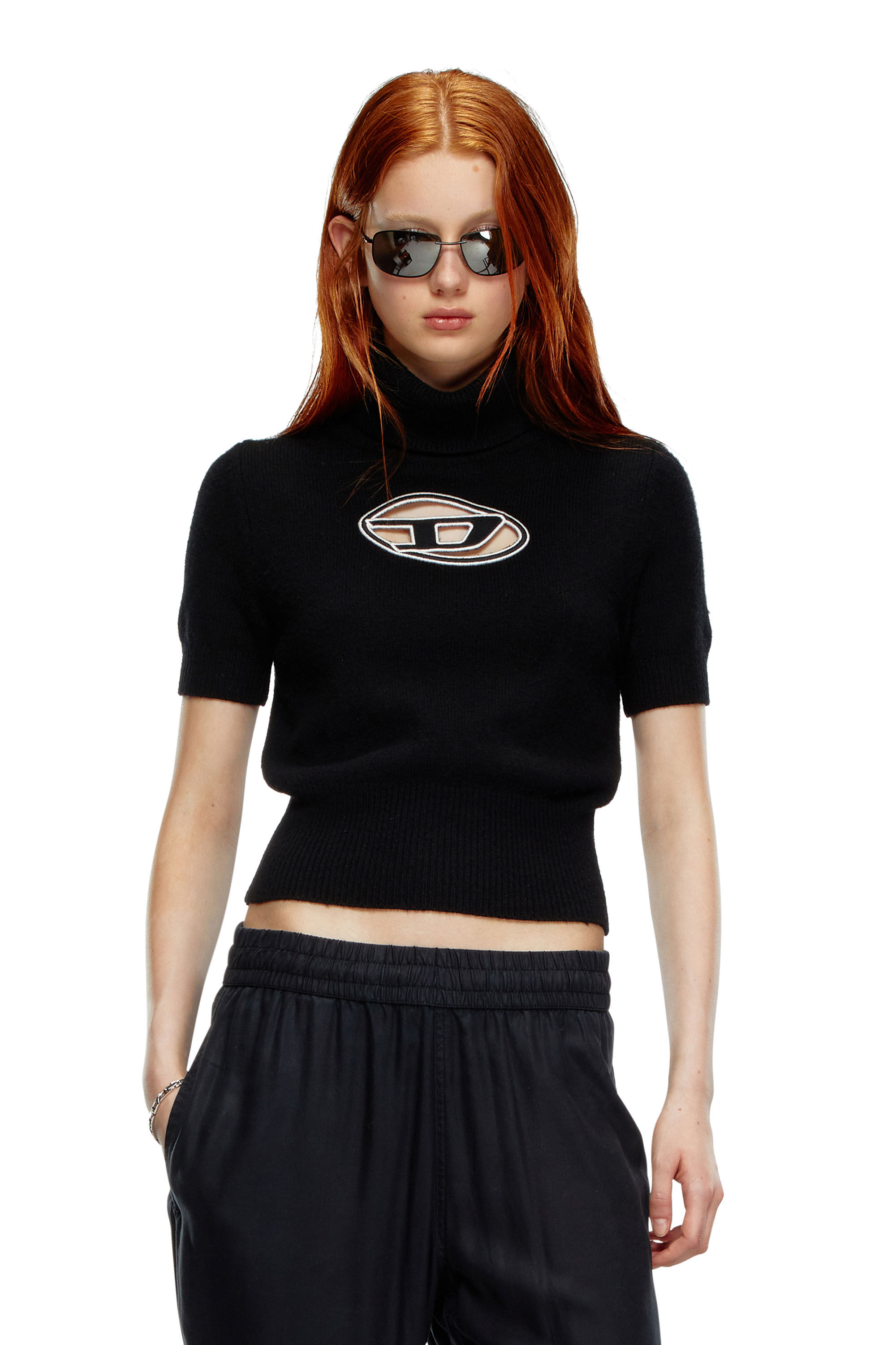 M ARGARET Woman Short sleeve jumper with cut out logo Diesel