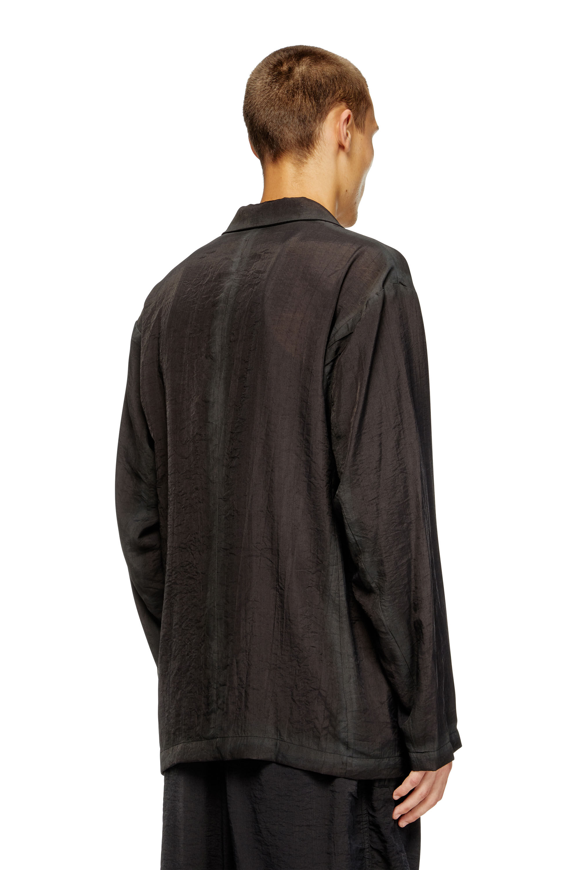Diesel - J-KEYSERY, Male's Double-breasted blazer in wrinkled shell in Dark Grey - 5