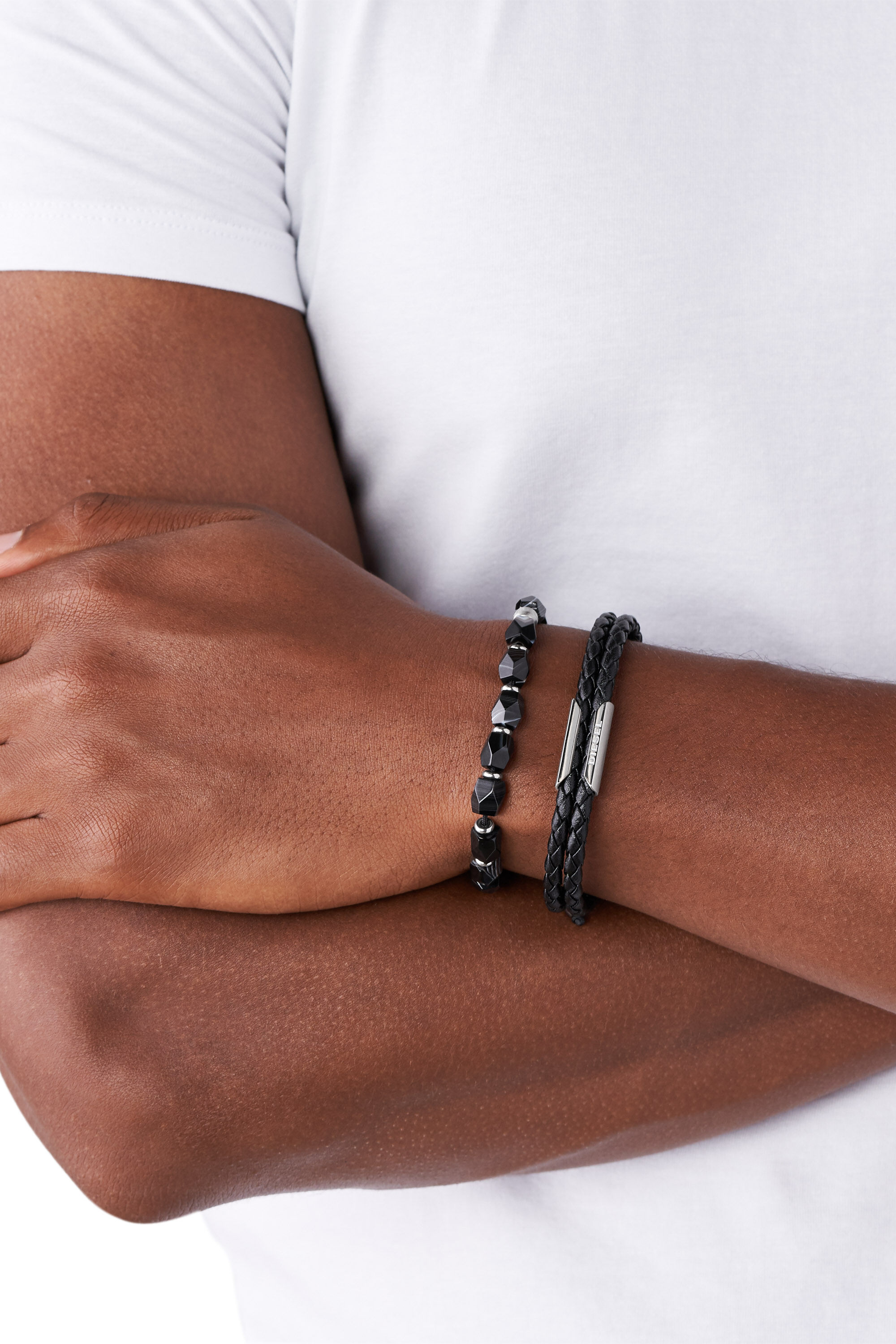 Diesel - DX1242, Male's Two-piece black bracelets set in Black - 2