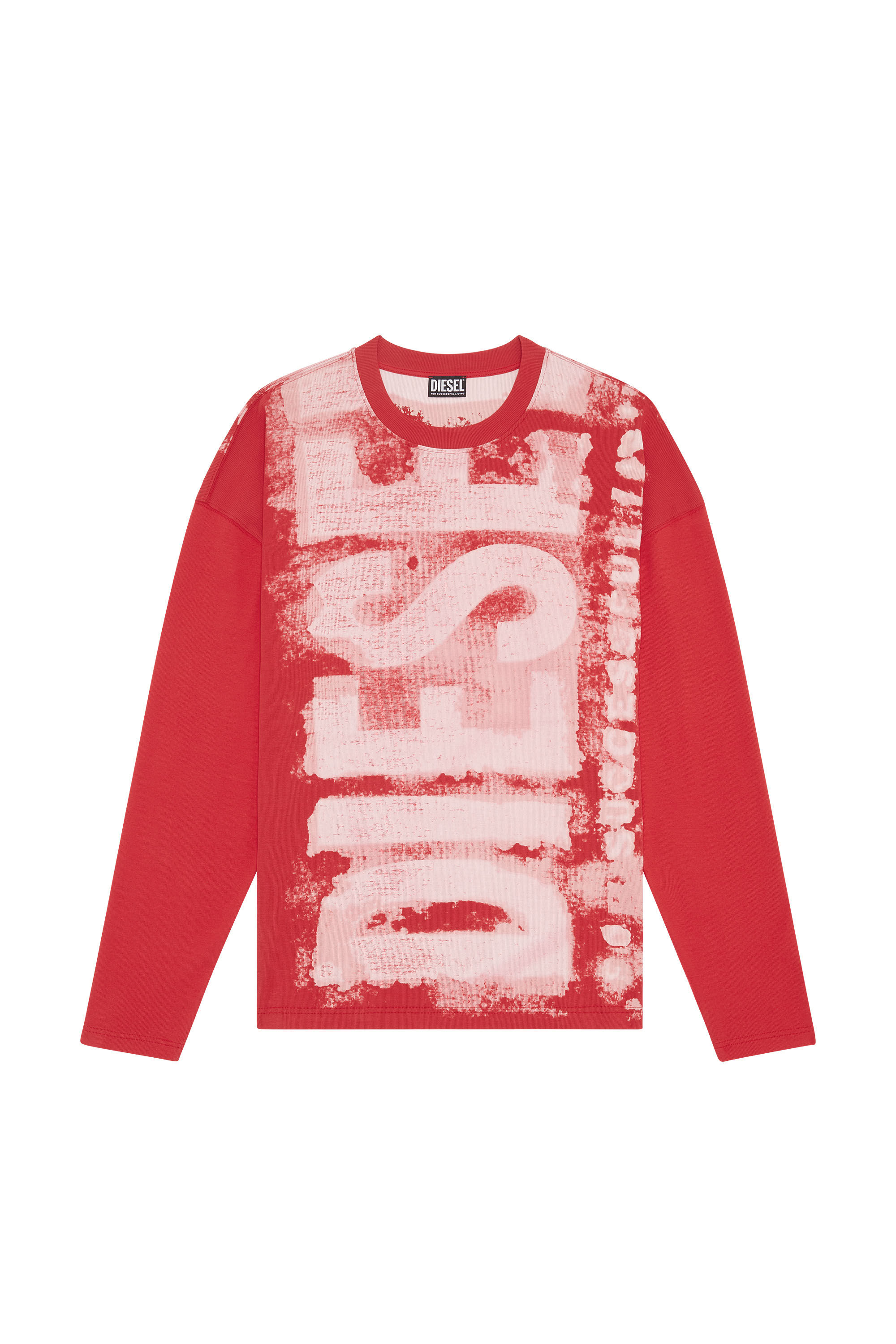 T-WASRIB Man: Long-sleeve T-shirt with smudged logo | Diesel
