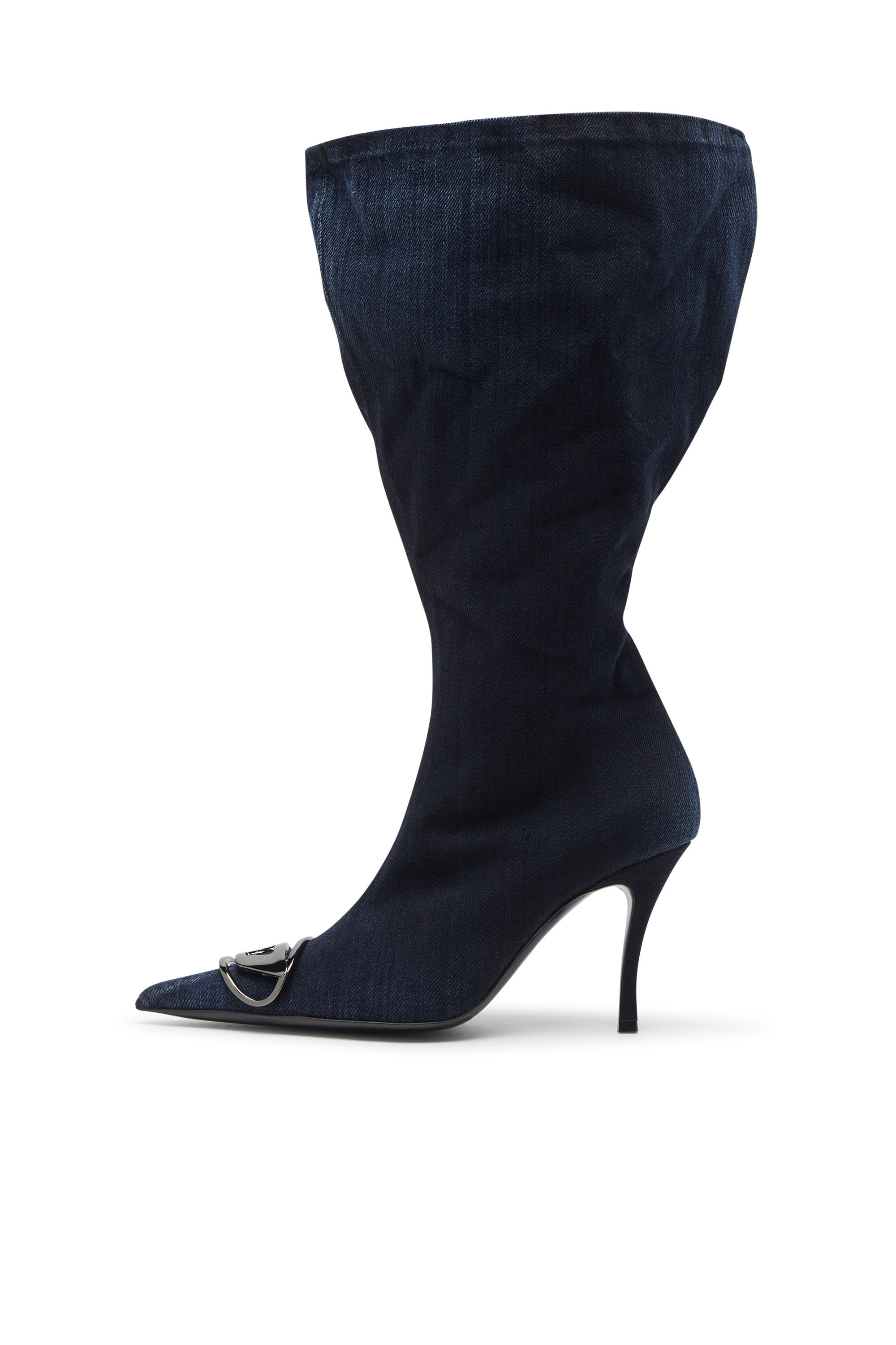 Diesel - D-VENUS KB LARGE, Female's D-Venus-Wide knee-high boots in denim in Dark Blue - 7