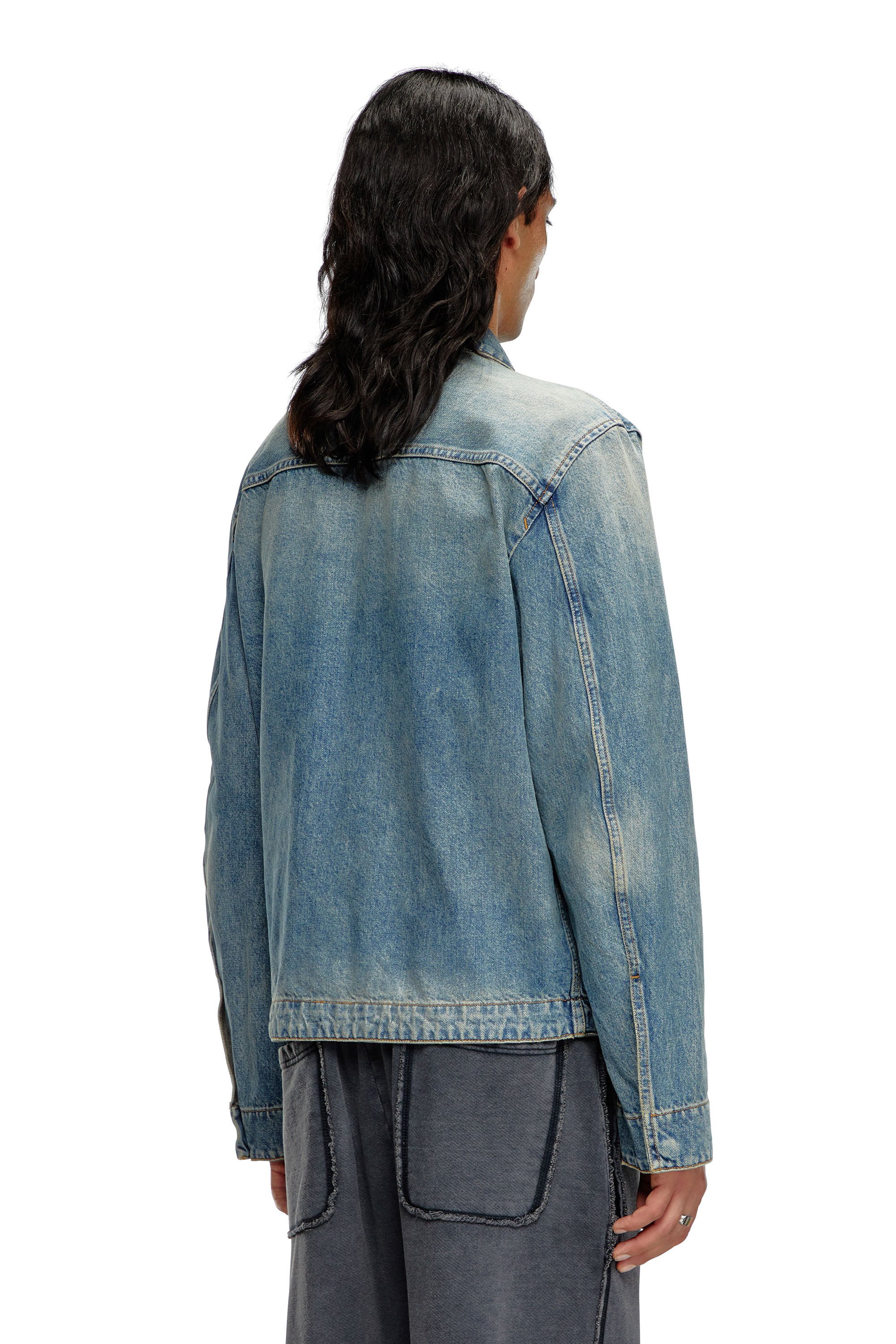 Blouson denim top