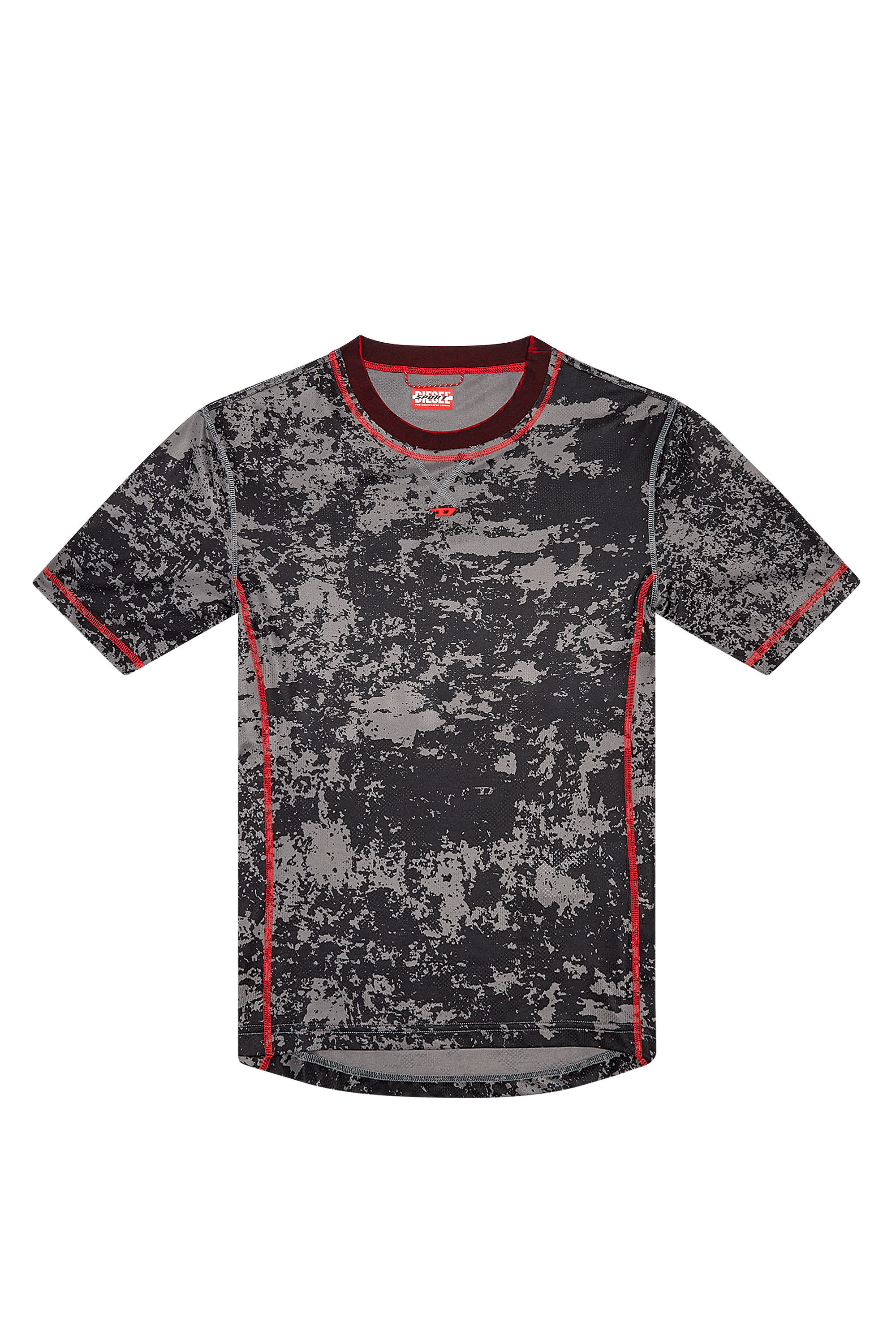 Diesel - AMTEE-GAEL-WT28, Male Camo-jacquard T-shirt with cloudy print in Black - Image 2