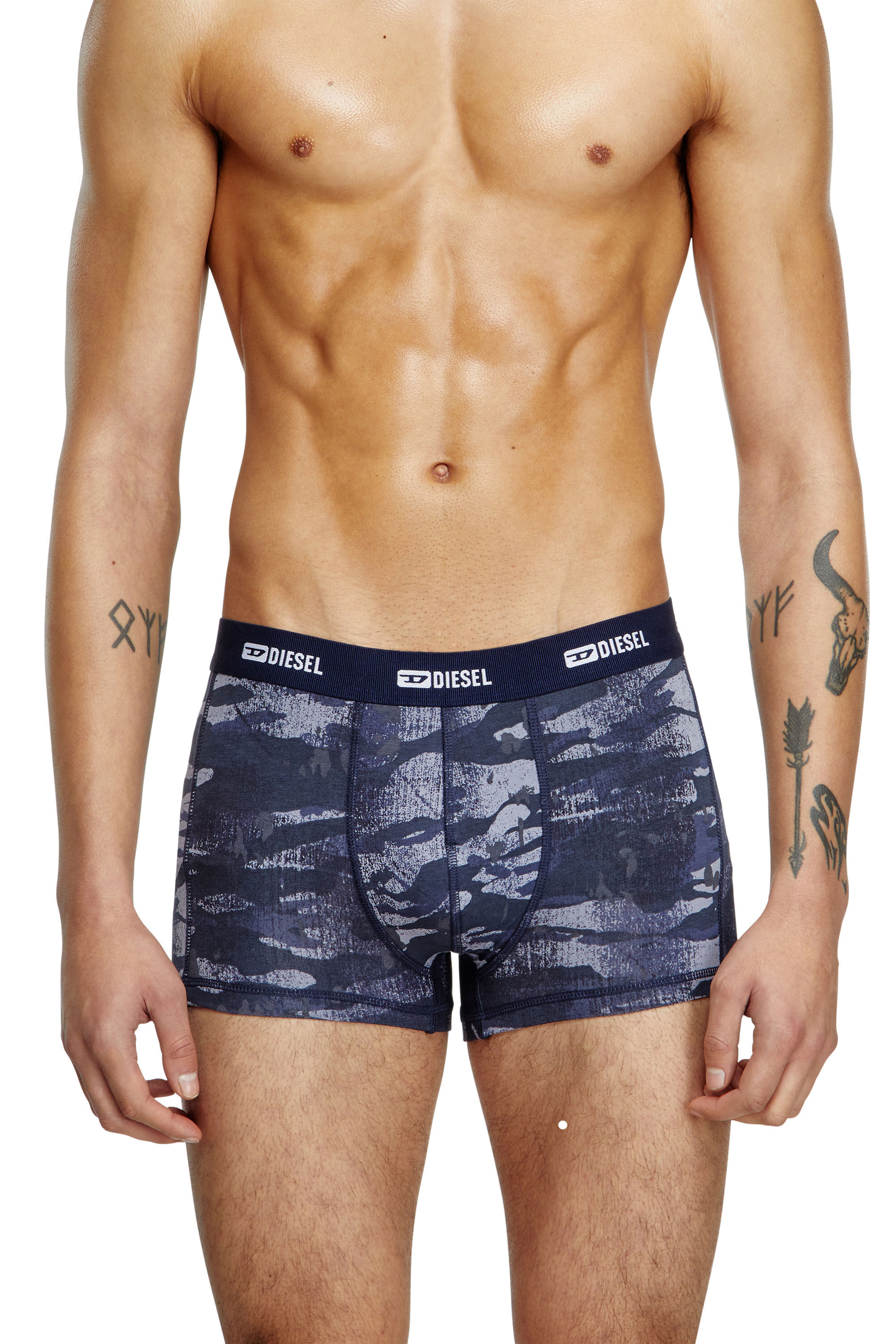Diesel - DAMIEN-UTLT-3PACK, Male's 3-pack of boxer briefs plain and camo in Black/Blue - 1