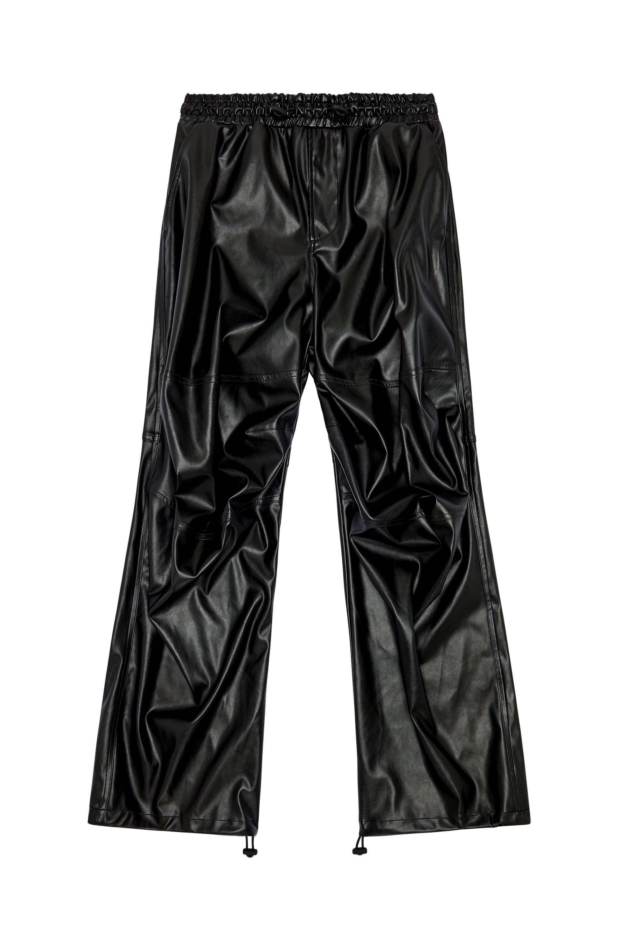 Diesel - P-MARTY-LTHF, Female Oversized cargo pants in coated fabric in Black - Image 2