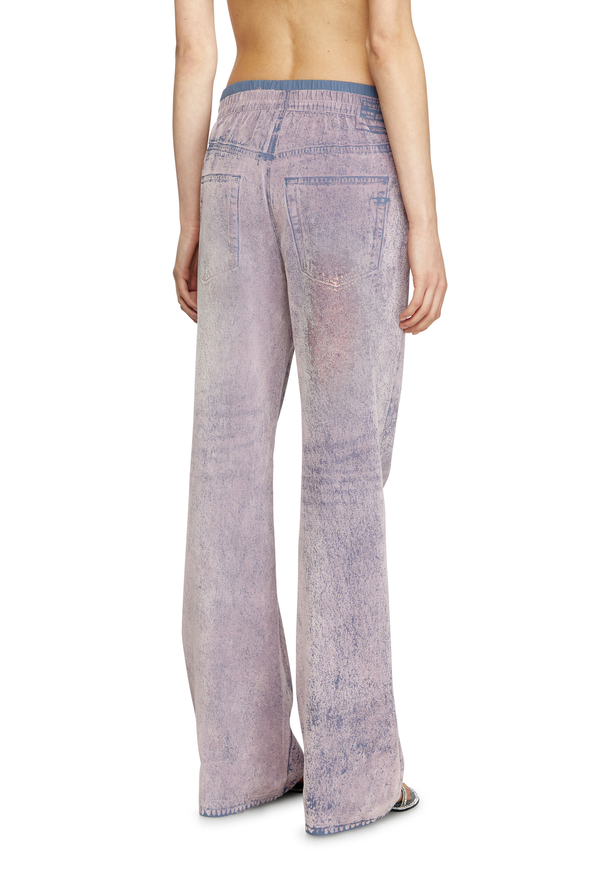 Diesel - P-NERV, Female's Wide leg sweat pants with bleach treatment in Lilac - 5