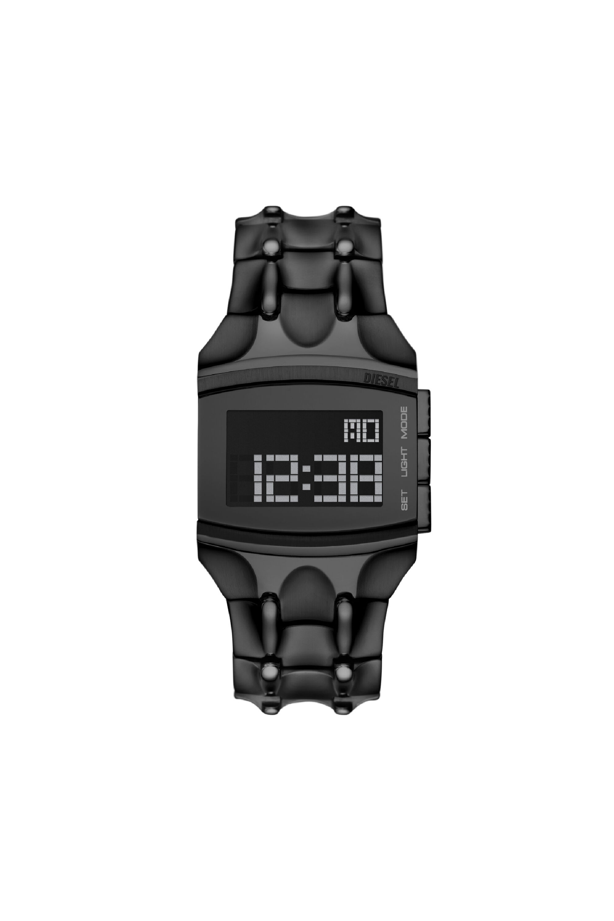 Diesel - DZ2156, Montre Croco Digital en acier inoxydable Homme in Noir - 1