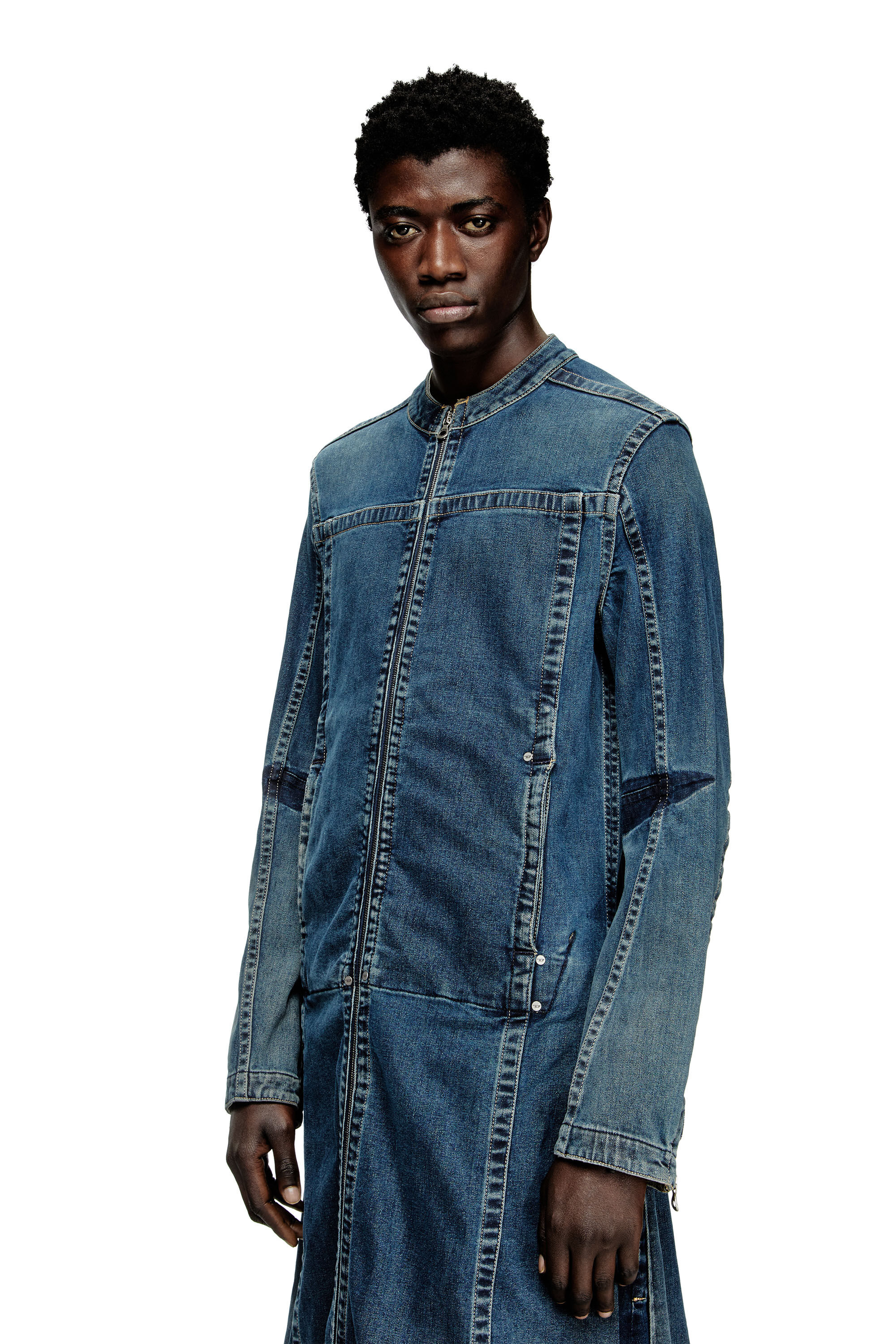Diesel - D-JORGE-RE-FSG, Male's Extreme coat in Rehab denim in Medium Blue - 4