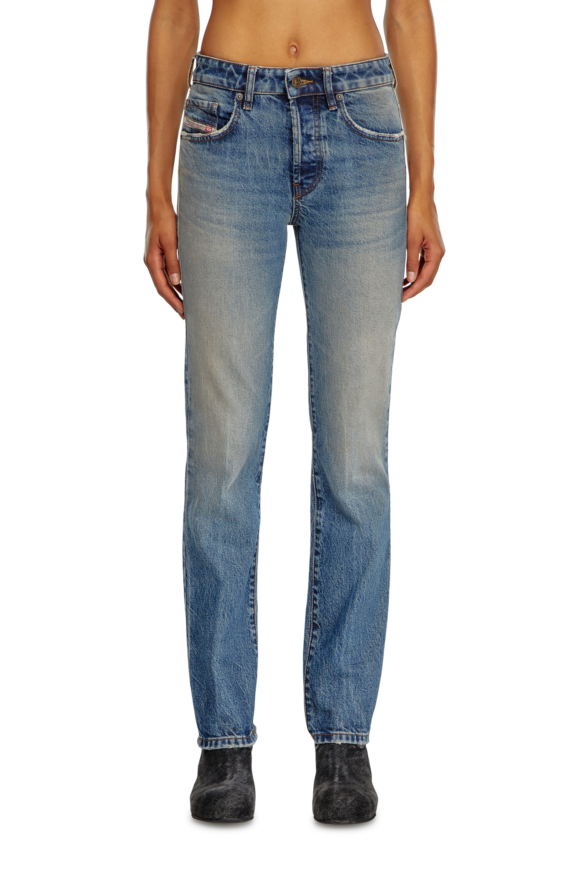 Diesel - Female Straight Jeans 1989 D-Mine 0GRDH, Medium Blue - Image 3