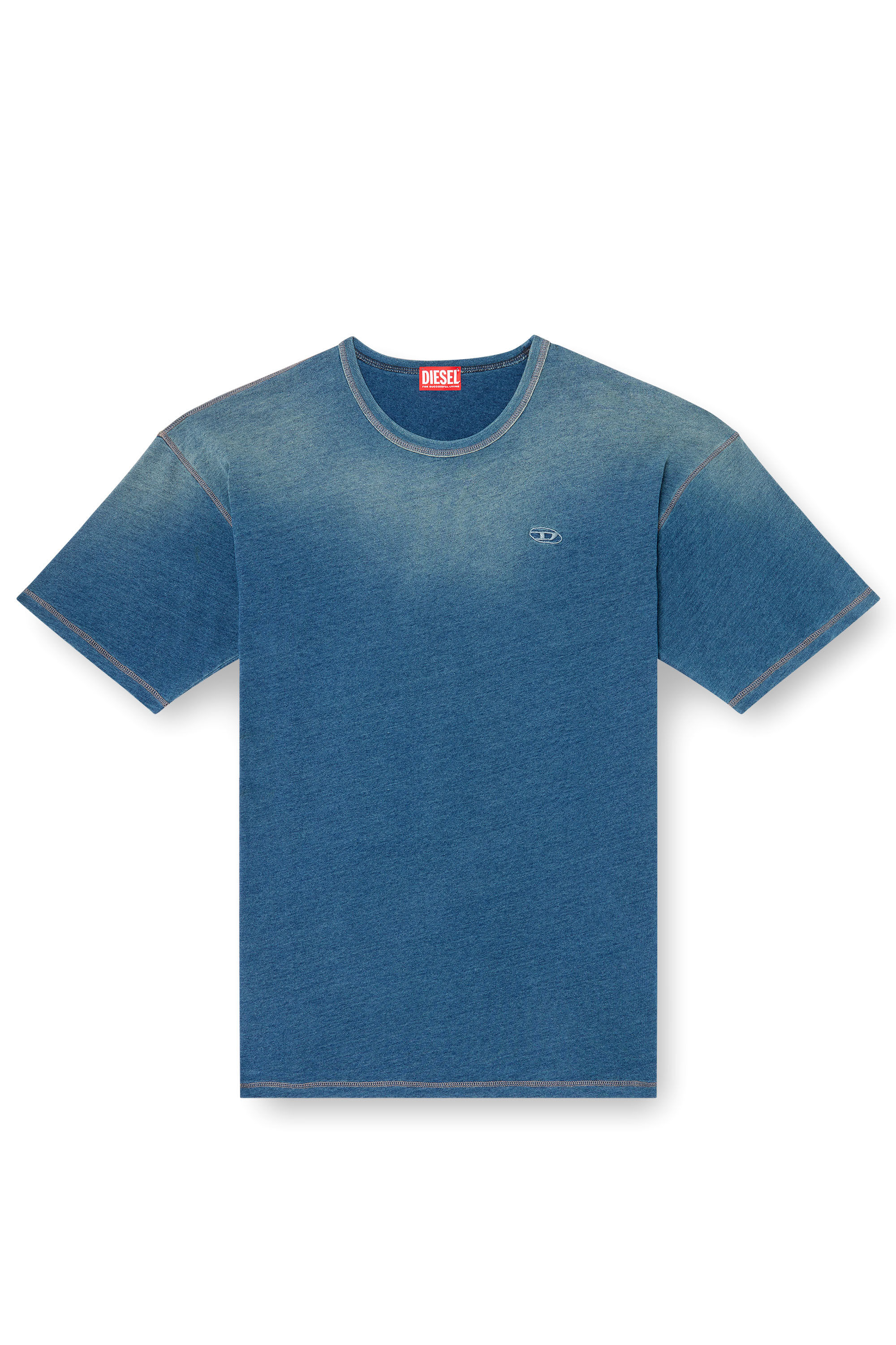 Diesel - T-BOXT-R11, Male's T-shirt with sprayed treatment in Blue - 2